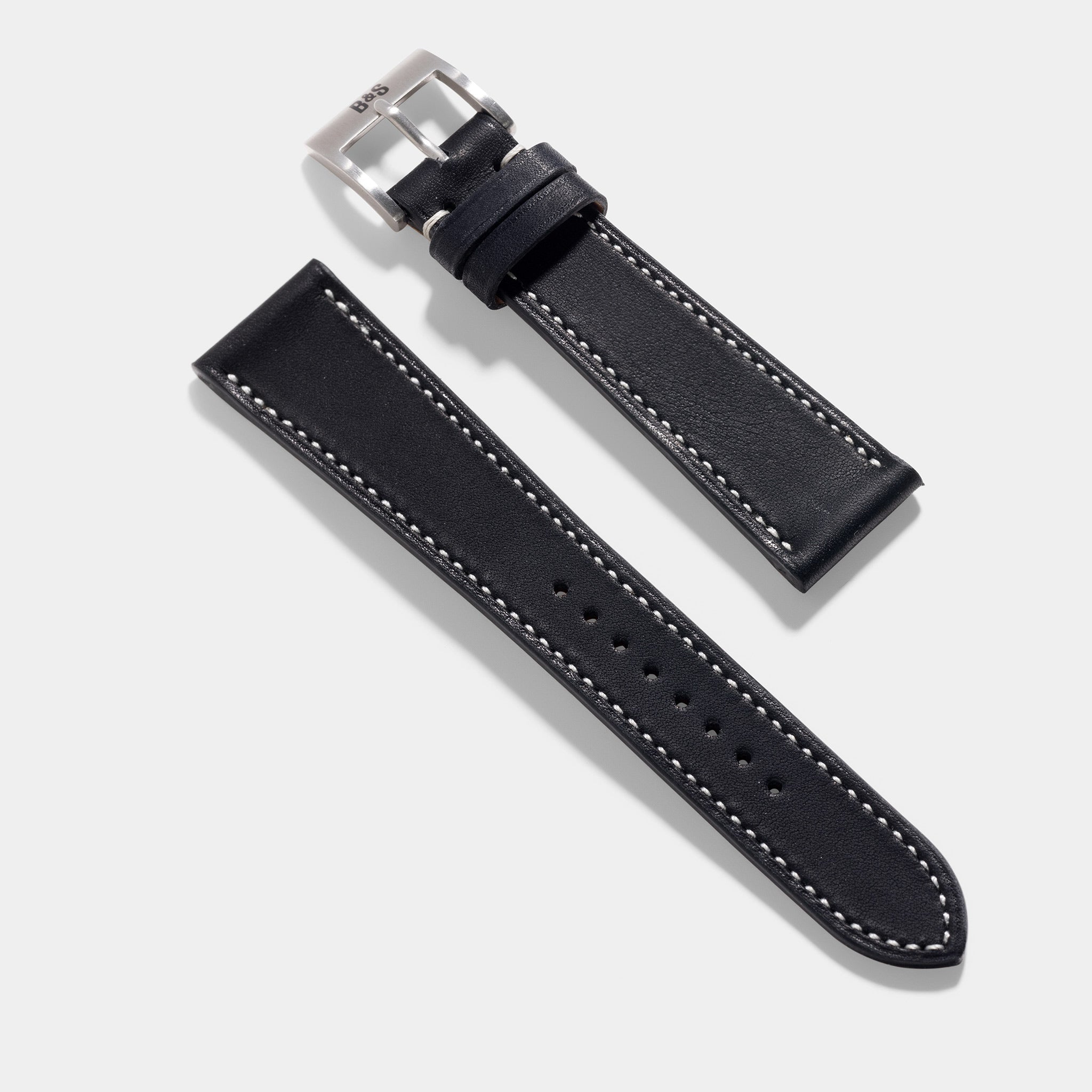 Strap for Tudor Black Bay 54 Barenia Black Leather Watch Strap