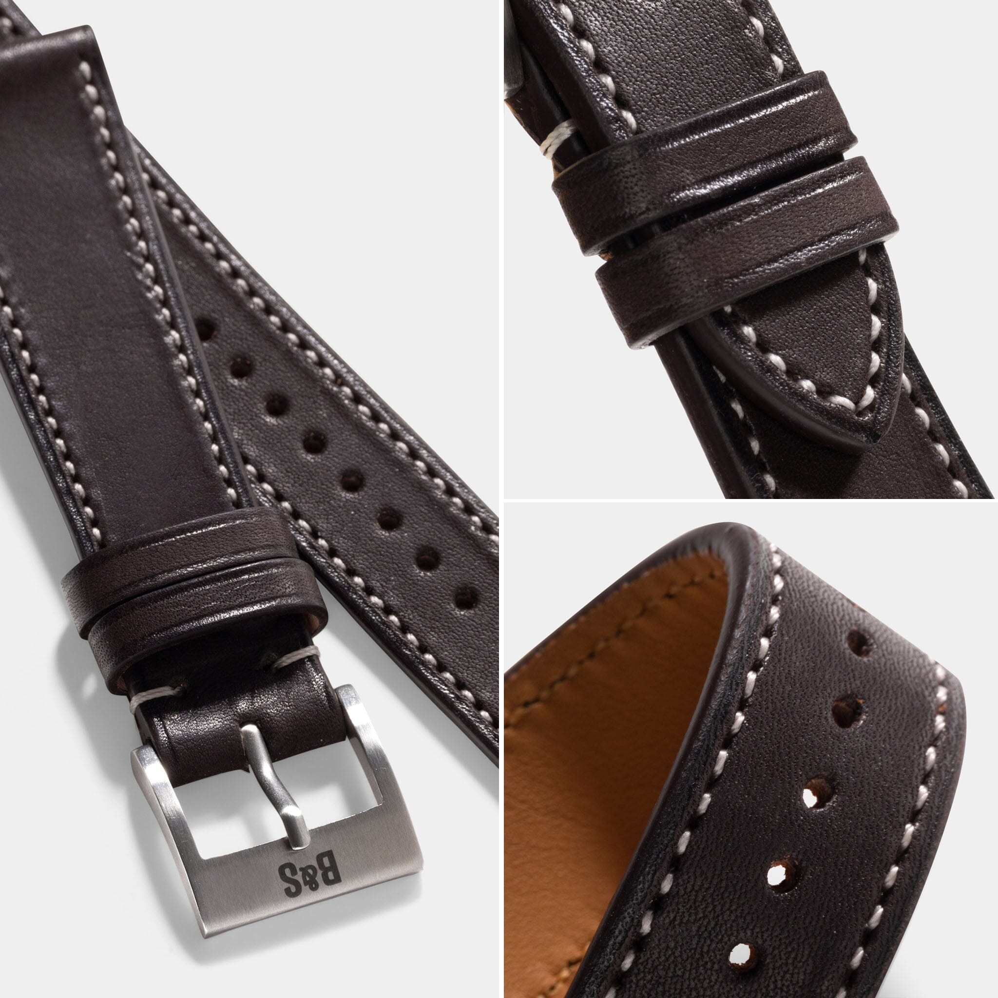 Barenia Dark Brown Leather Watch Strap