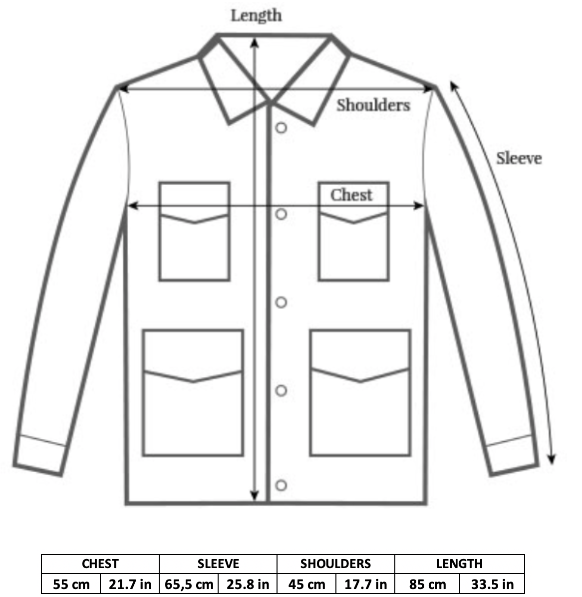 Vintage Air Force M-65 Field Jacket Measurements
