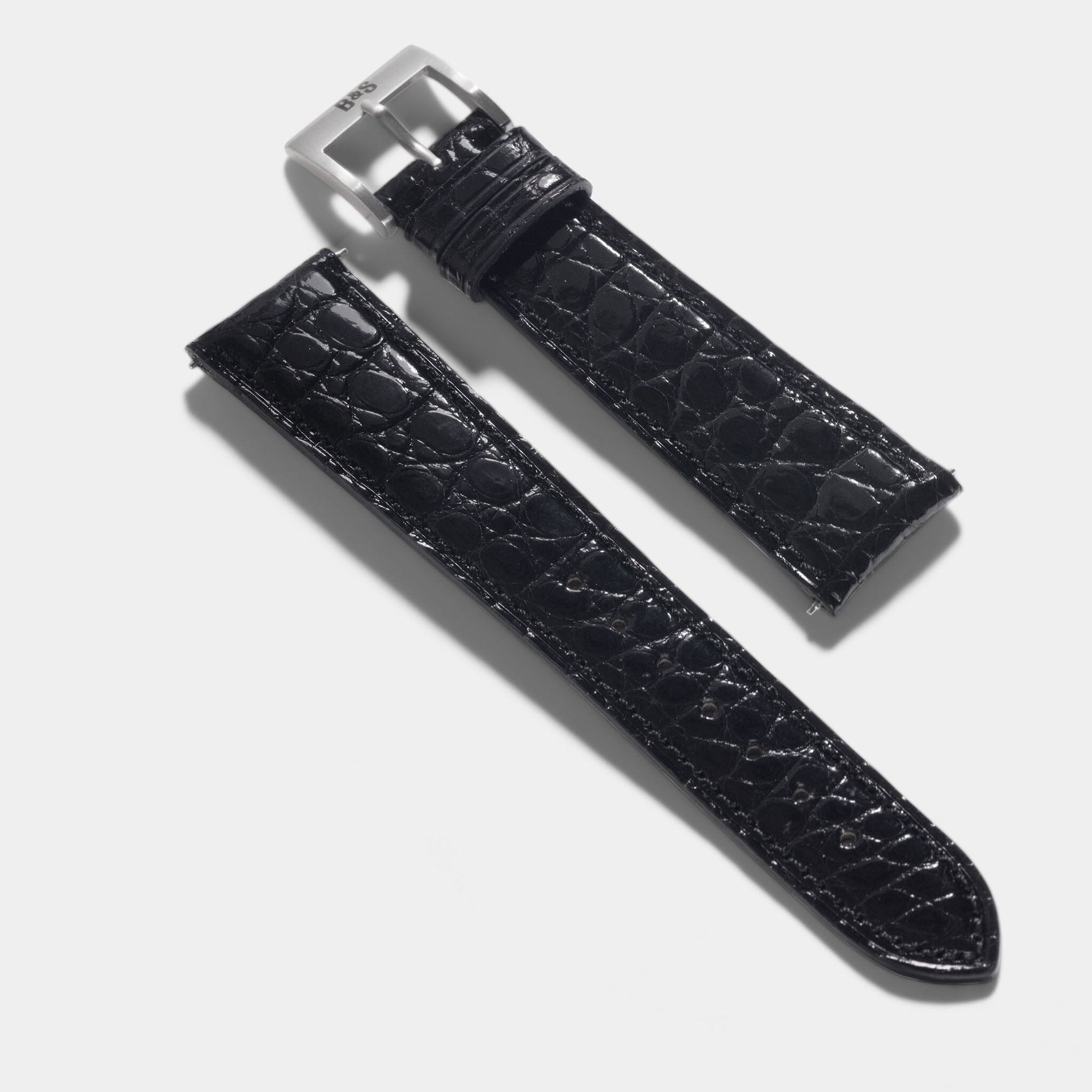 Black Alligator Leather Change It Watch Strap for luxury watches