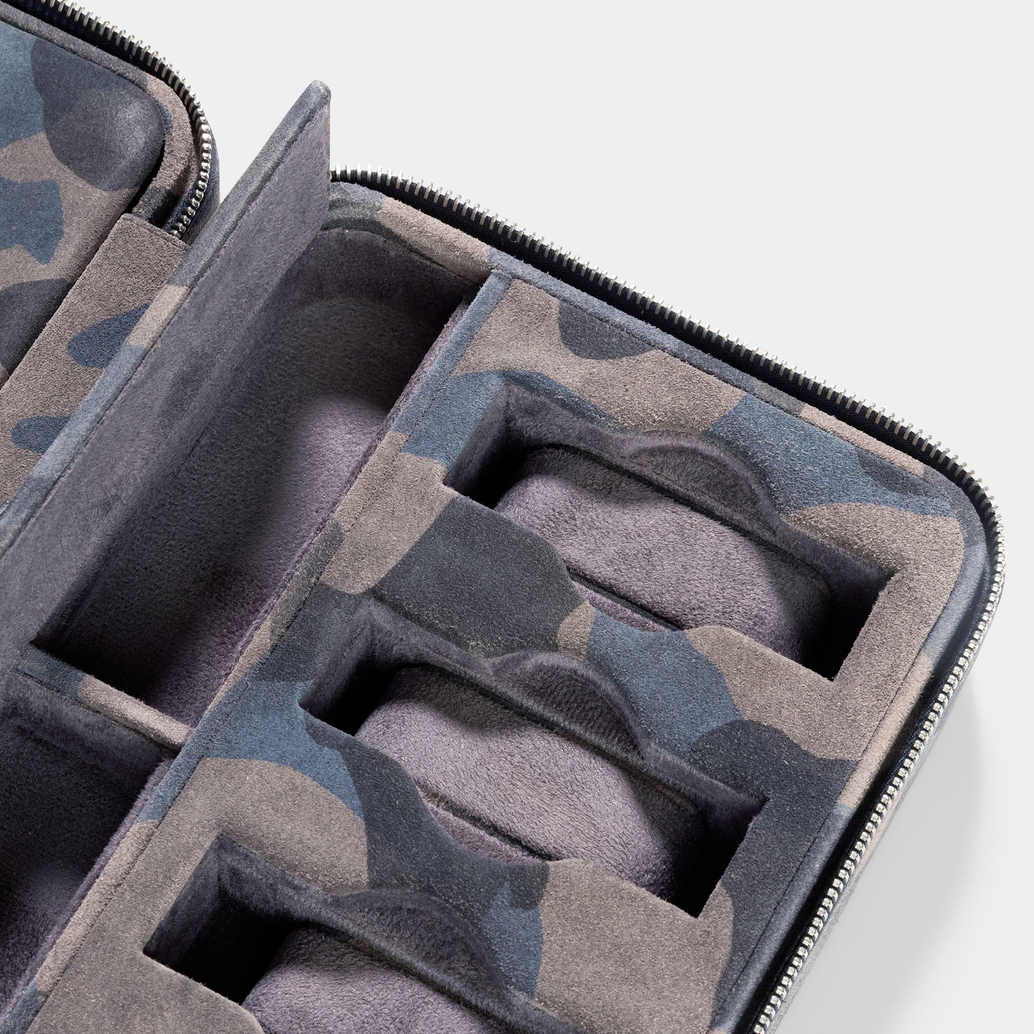 Blue Camo Suede Luxury Leather Watch Box