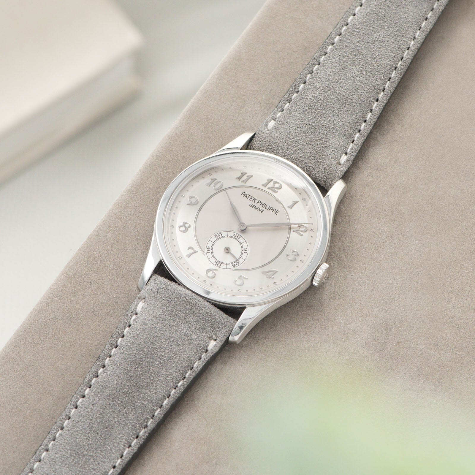 Harbor Grey Silky Suede Leather Watch Strap
