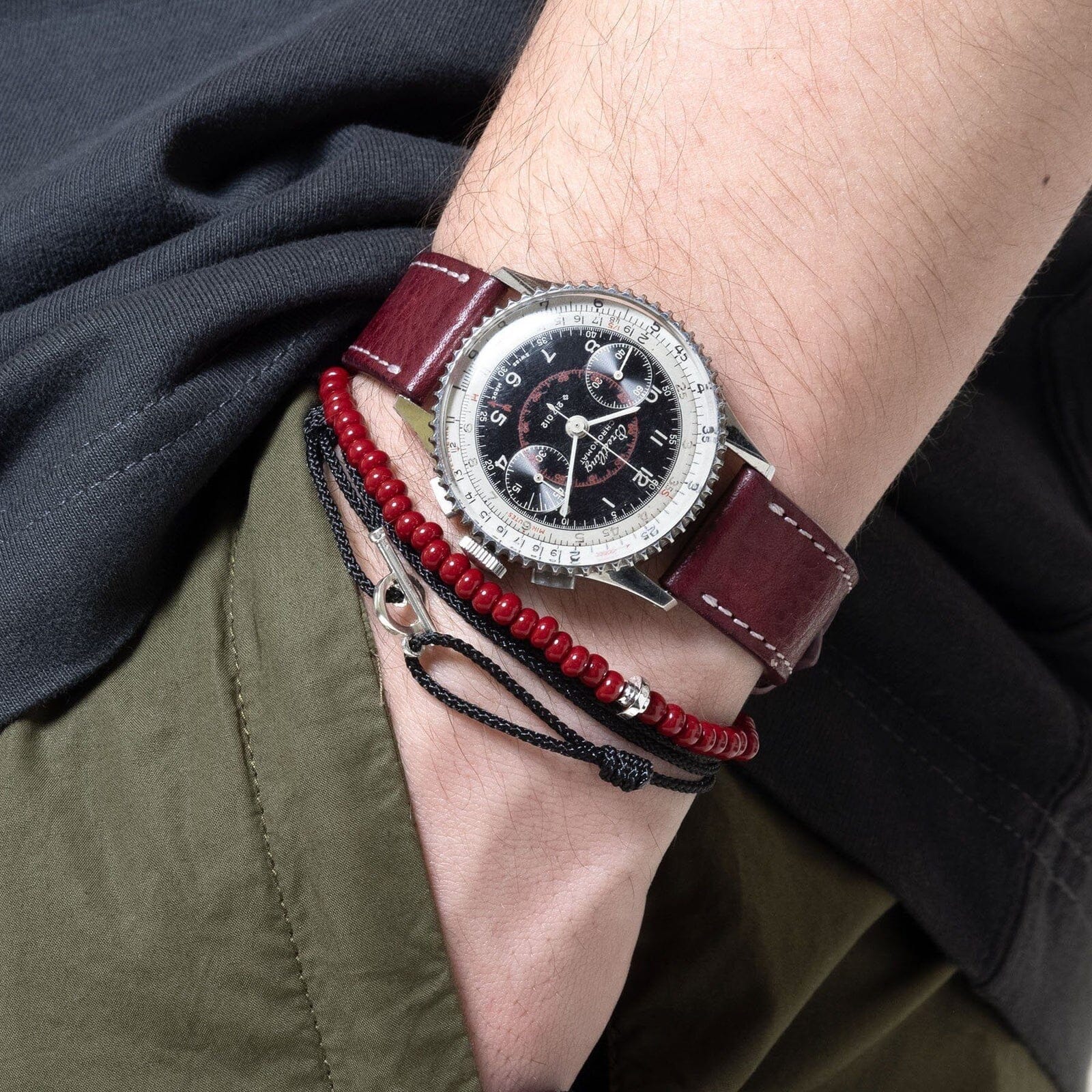 Burgundy Red Leather Watch Strap
