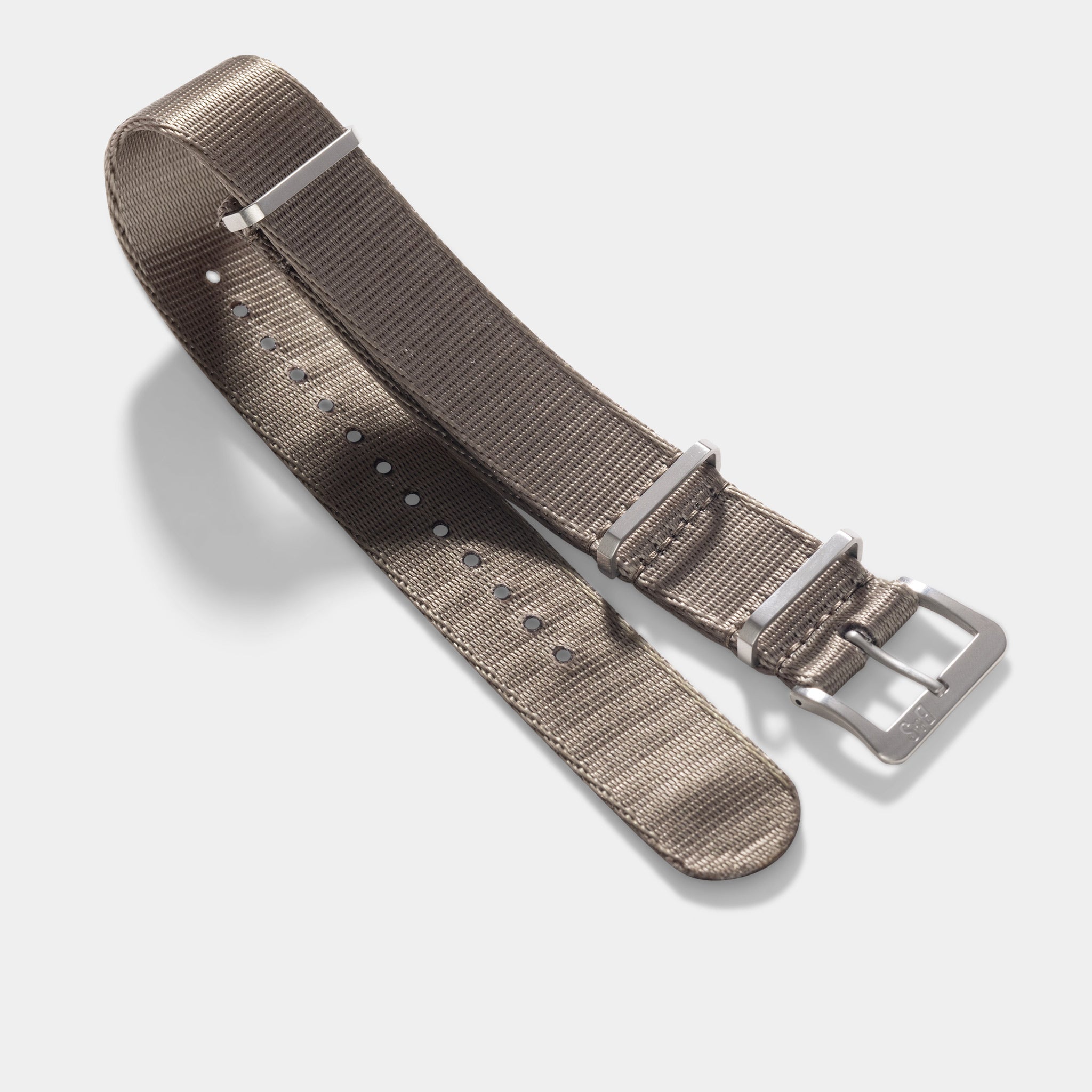 Deluxe Nylon Single Pass Watch Strap Taupe GreyDeluxe Nylon Single Pass Watch Strap Taupe Grey