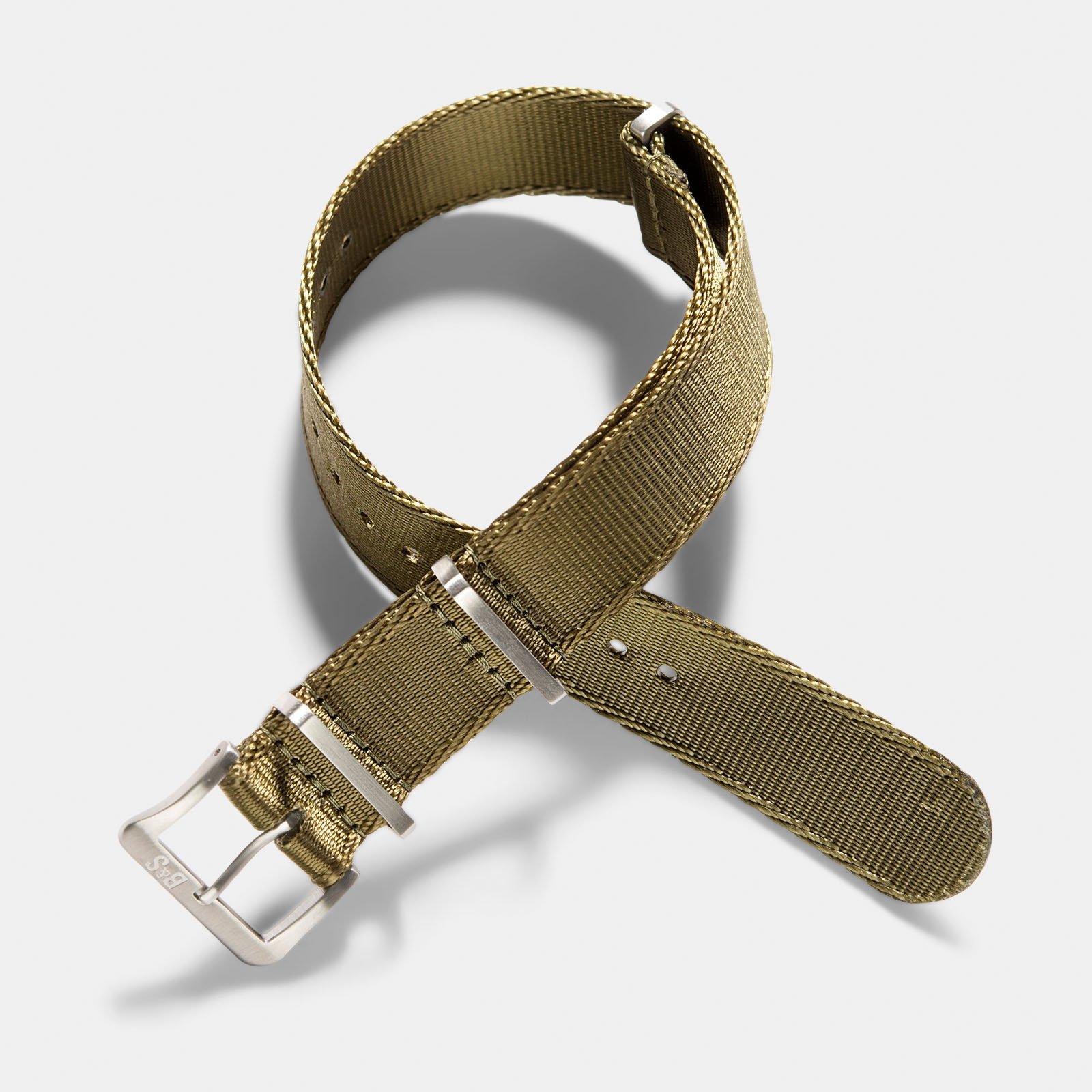 Deluxe Nylon Single Pass Watch Strap Olive Drab Green