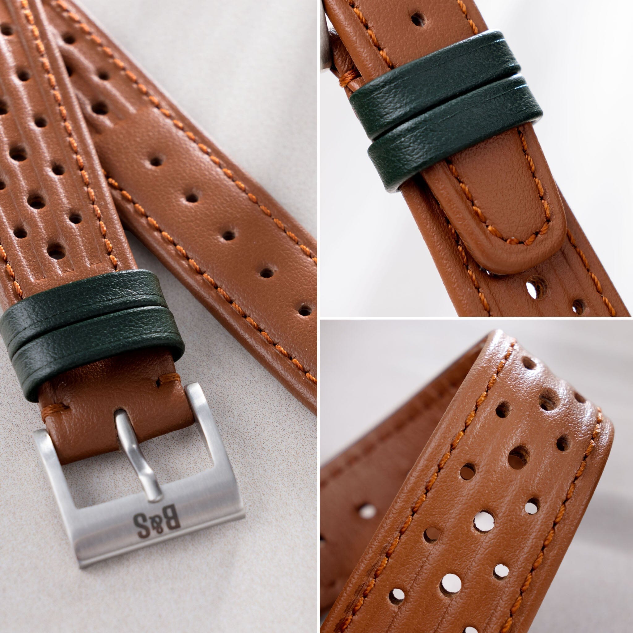 Cognac Leather Watch Band / Strap | Genuine Premium Leather | Handmade in store London