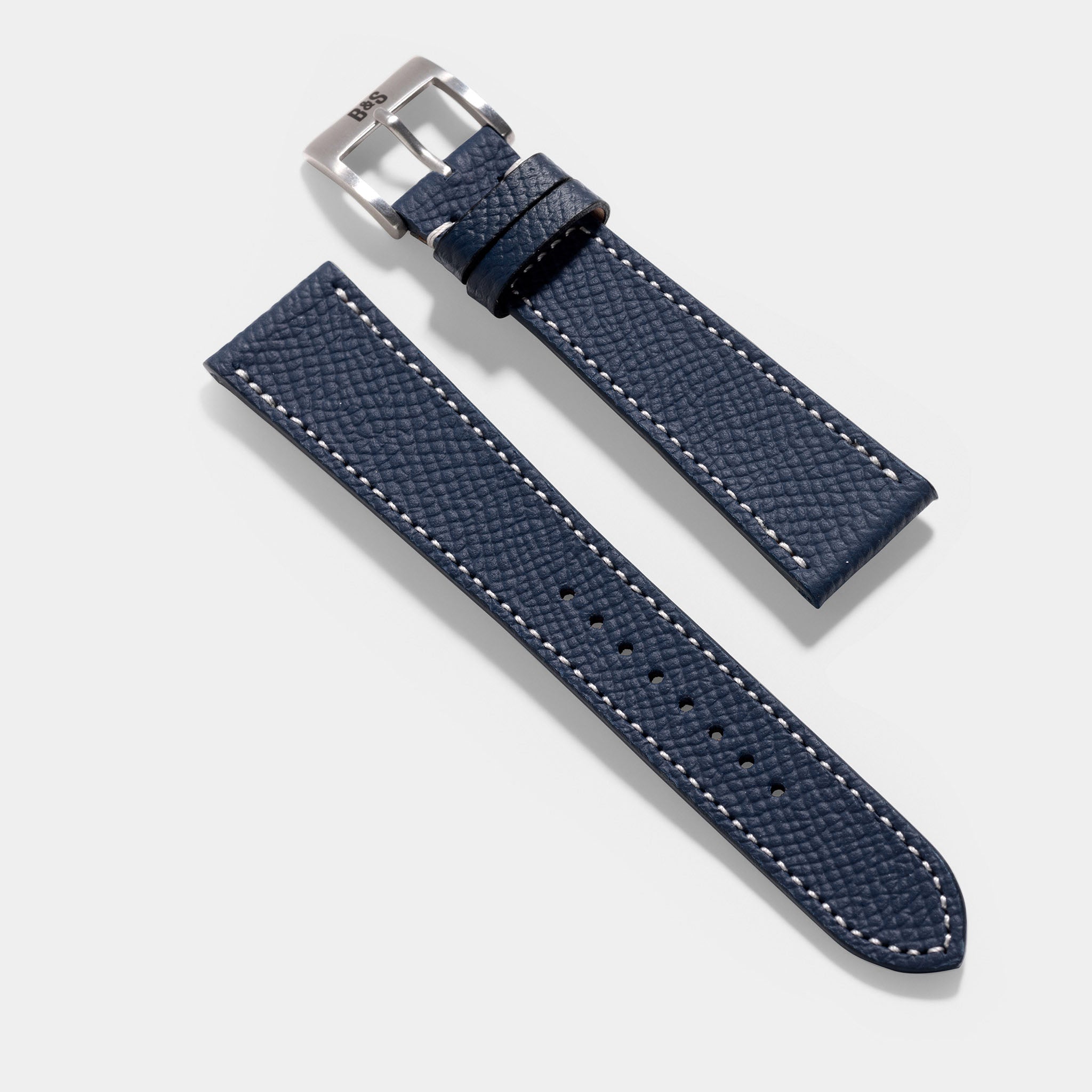 Epsom Dark Blue Leather Watch Strap