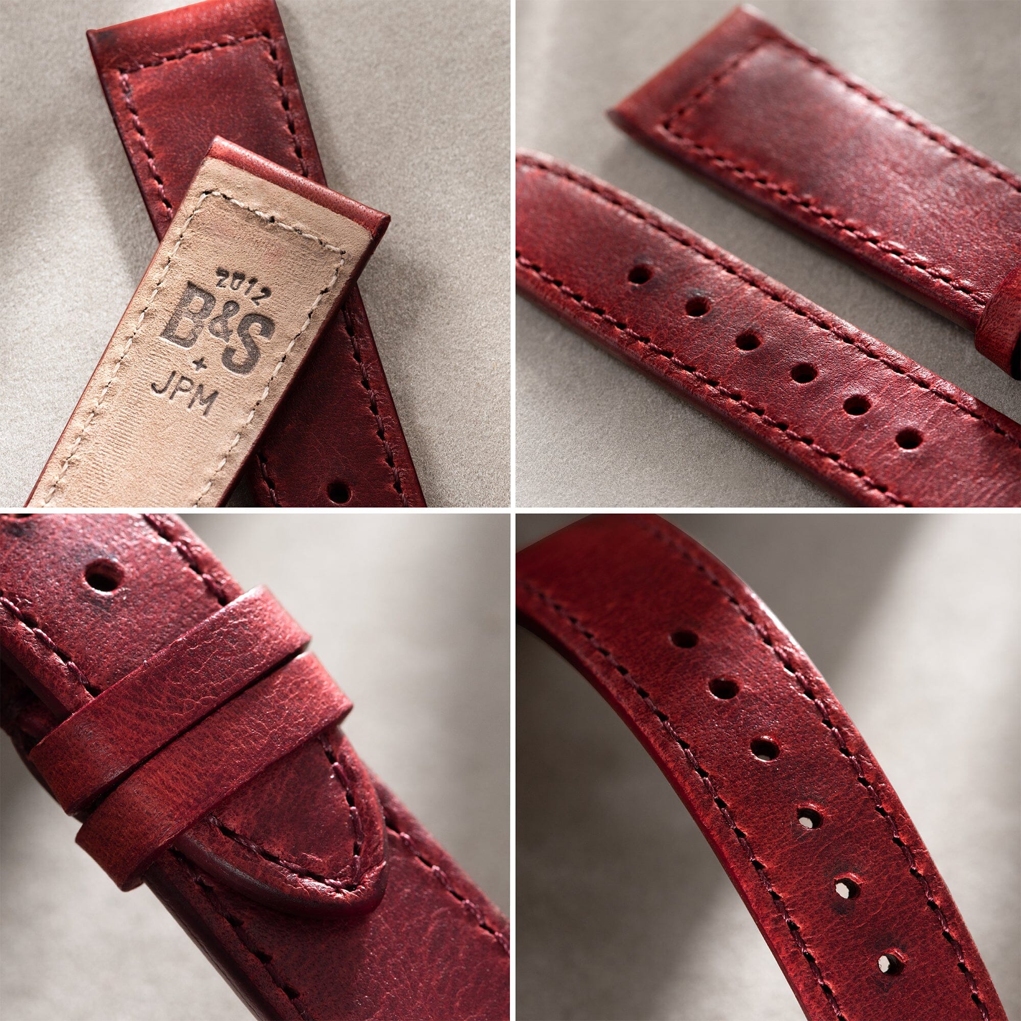 Chimney Red Leather Watch Strap