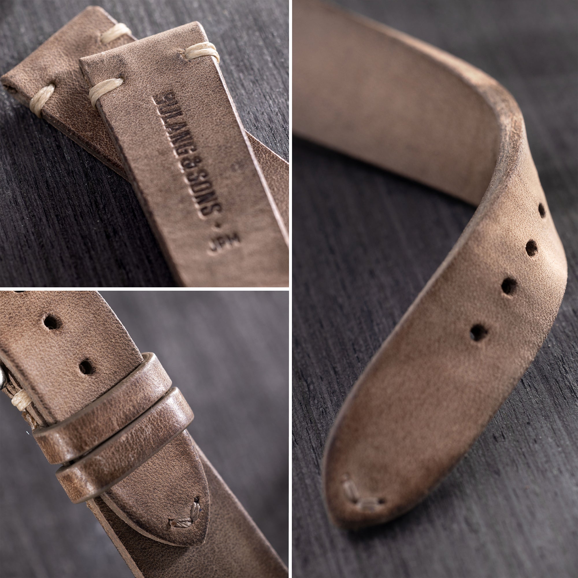 BULANG&SONS レザーベルト Smoke Grey Leather Watch Strap