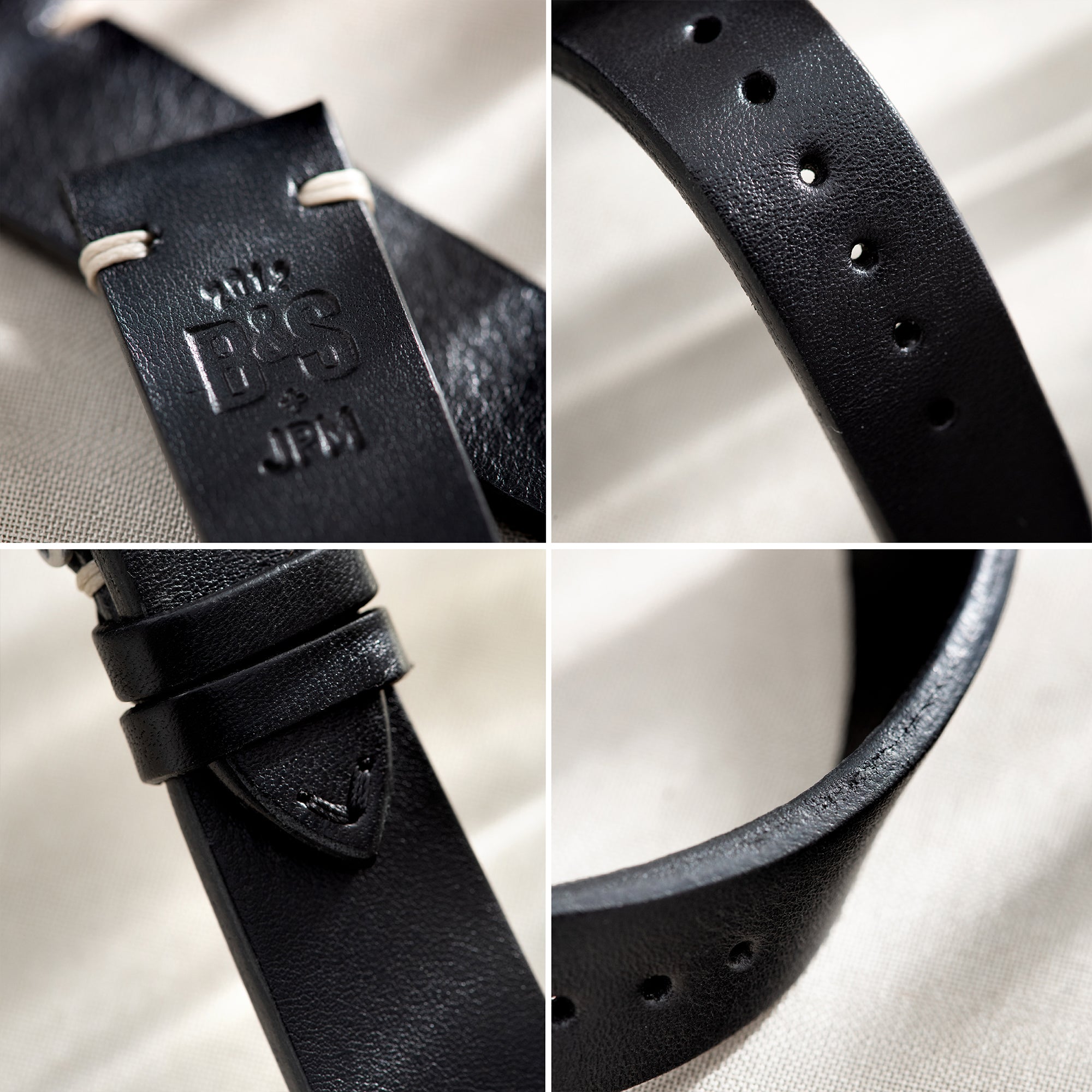 BULANG&SONS レザーベルト Black Leather Watch Strap