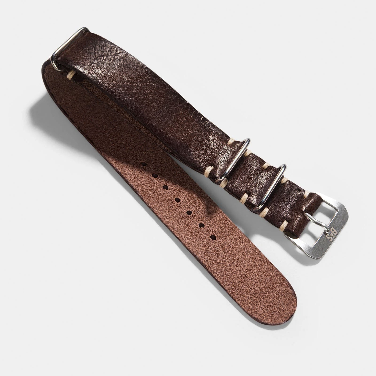 Lumberjack Brown Single Pass Leather Watch Strap
