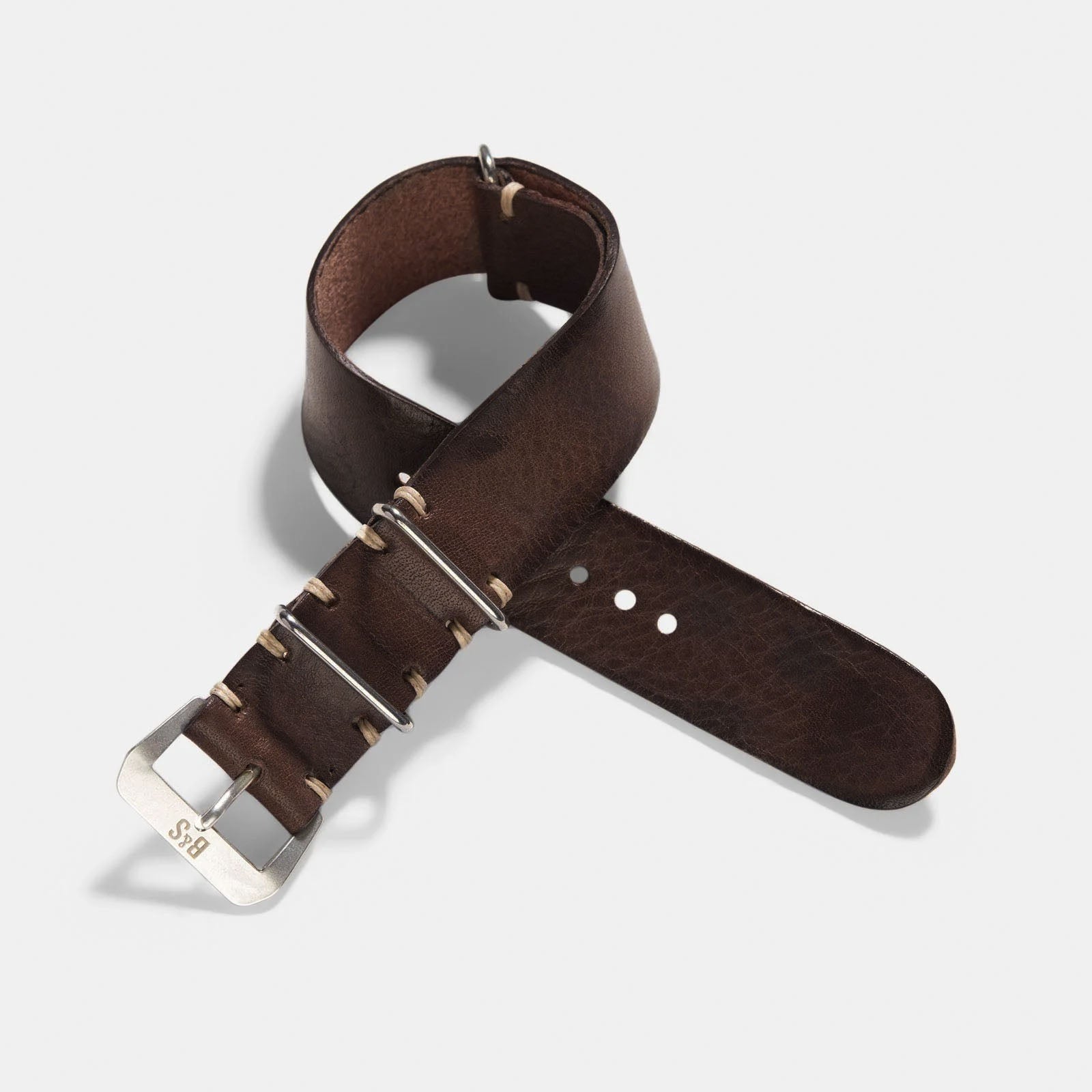 Lumberjack Brown Single Pass Leather Watch Strap