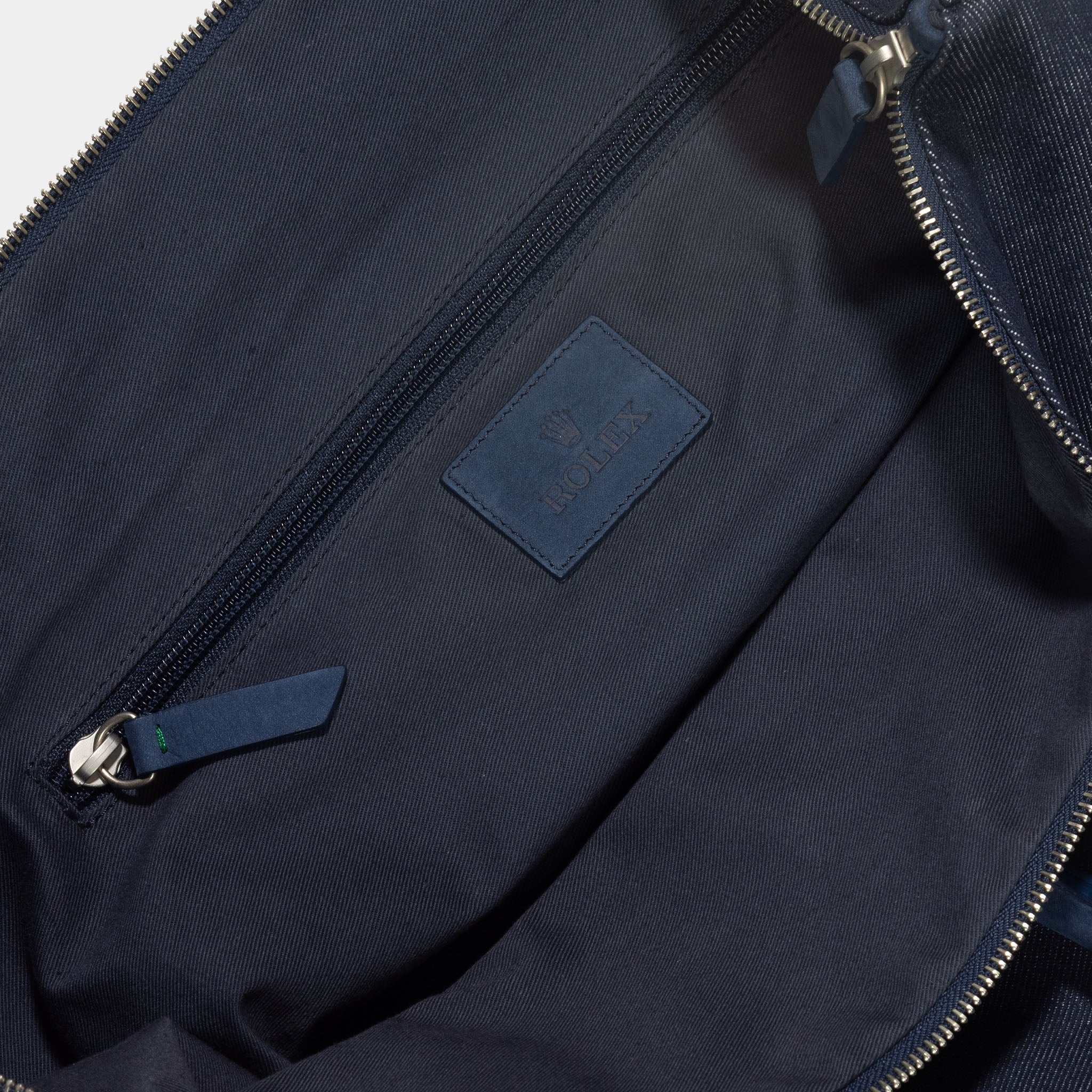 Rolex Navy Blue denim travel tote bag