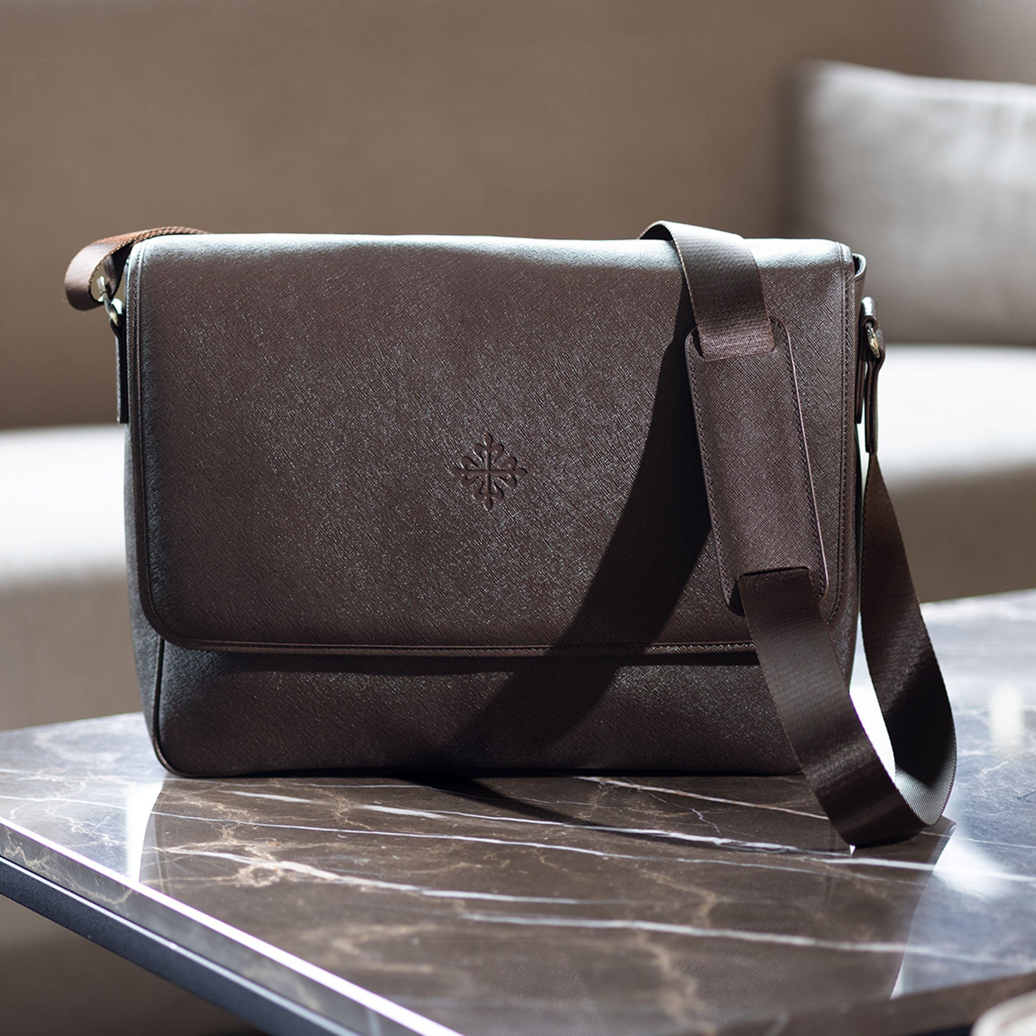 Patek Philippe Brown Epi Leather Messenger Bag