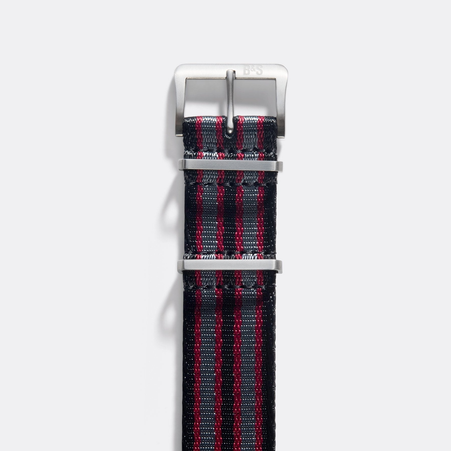 Deluxe Nylon Single Pass Watch Strap Grey Bordeau