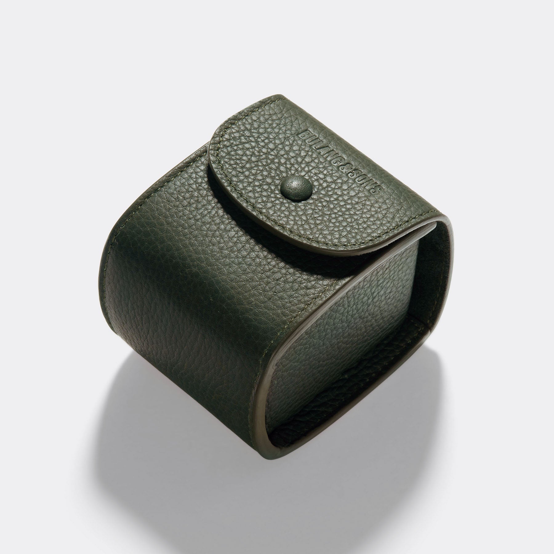 Olive Green Leather Single Watch Cube
