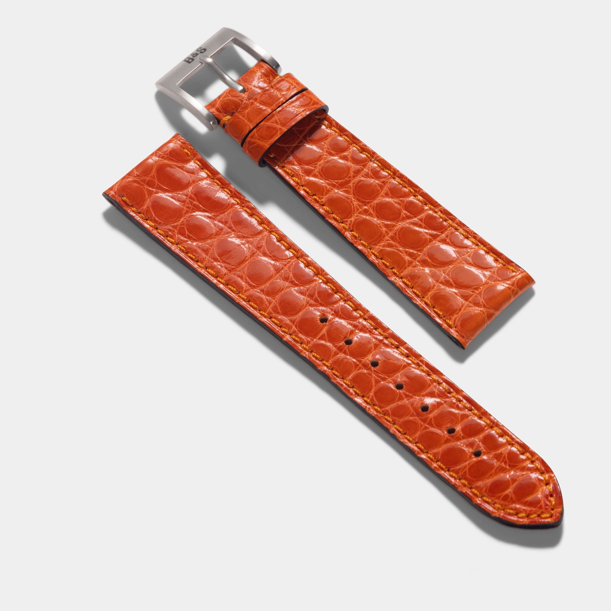 Orange Alligator Leather Watch Strap for luxury watches