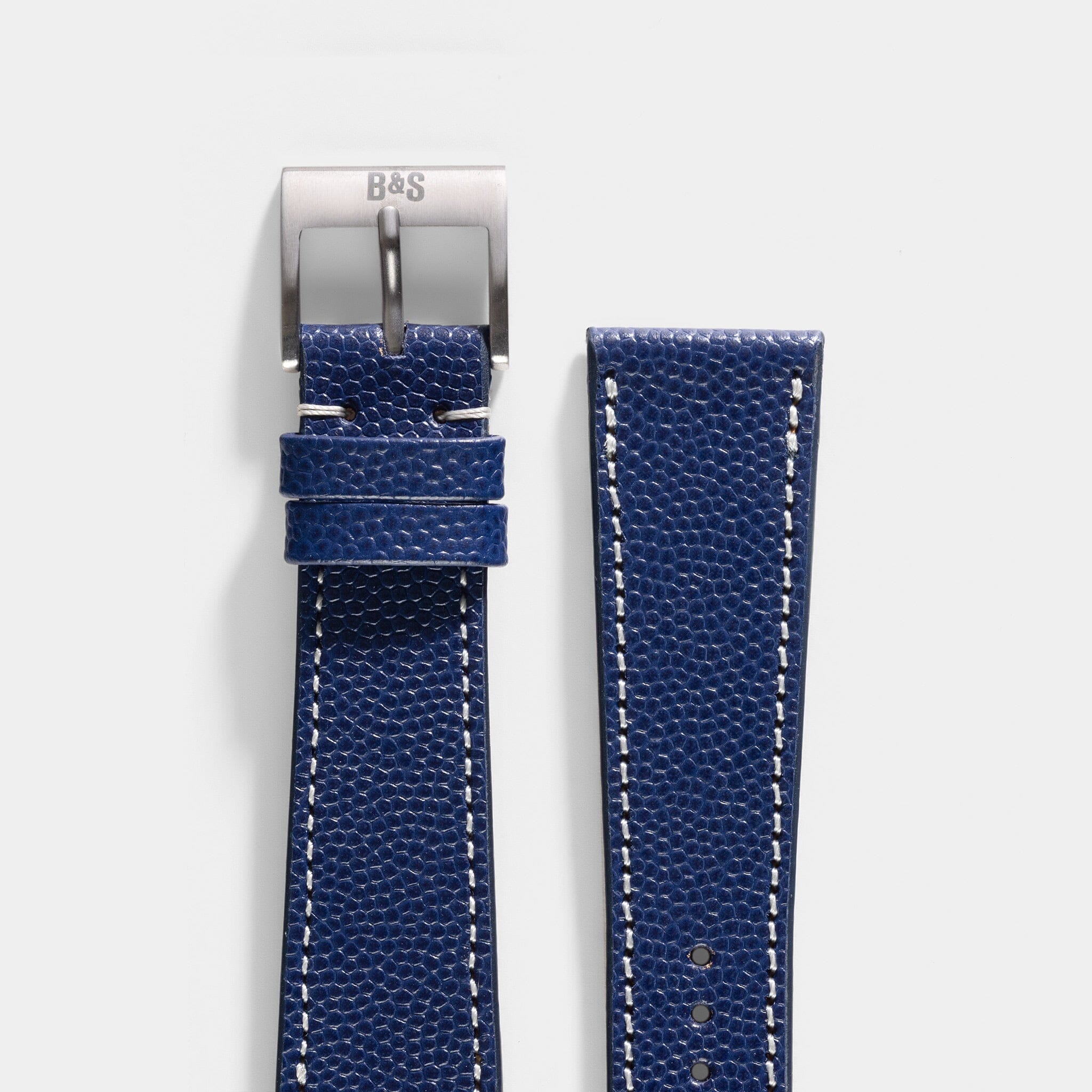 Pebbled Dark Blue Leather Watch Strap