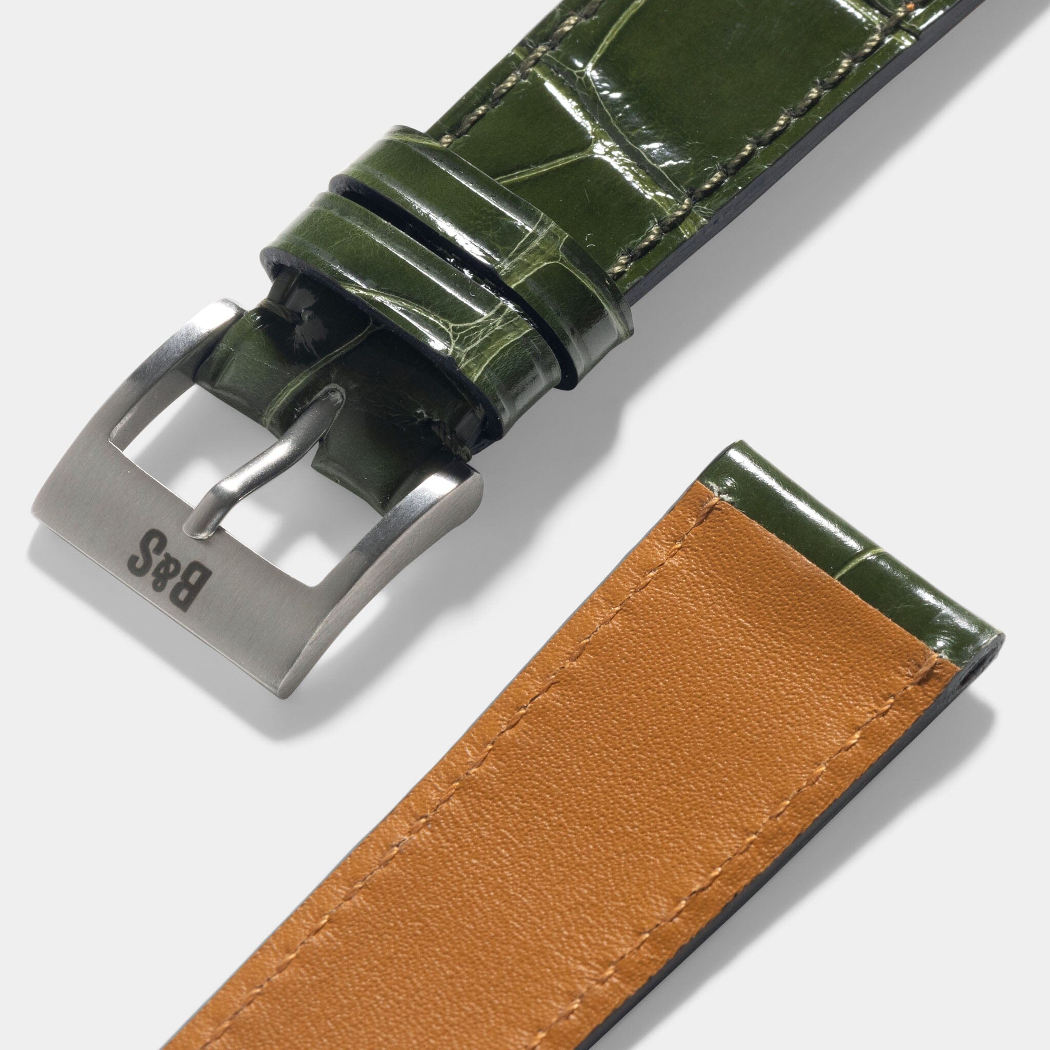 Premium Alligator Green Leather Watch Strap for Rolex watches