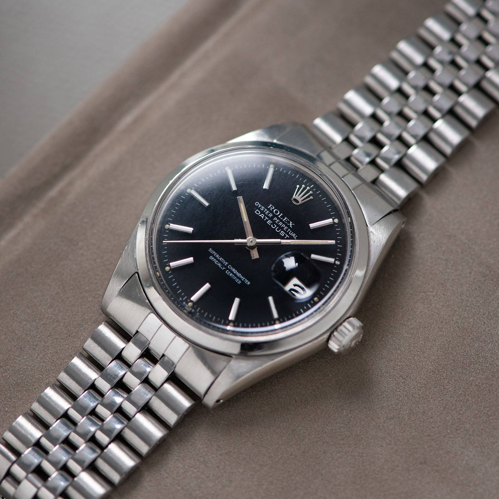 Rolex Datejust Reference Black Marble Dial 1600