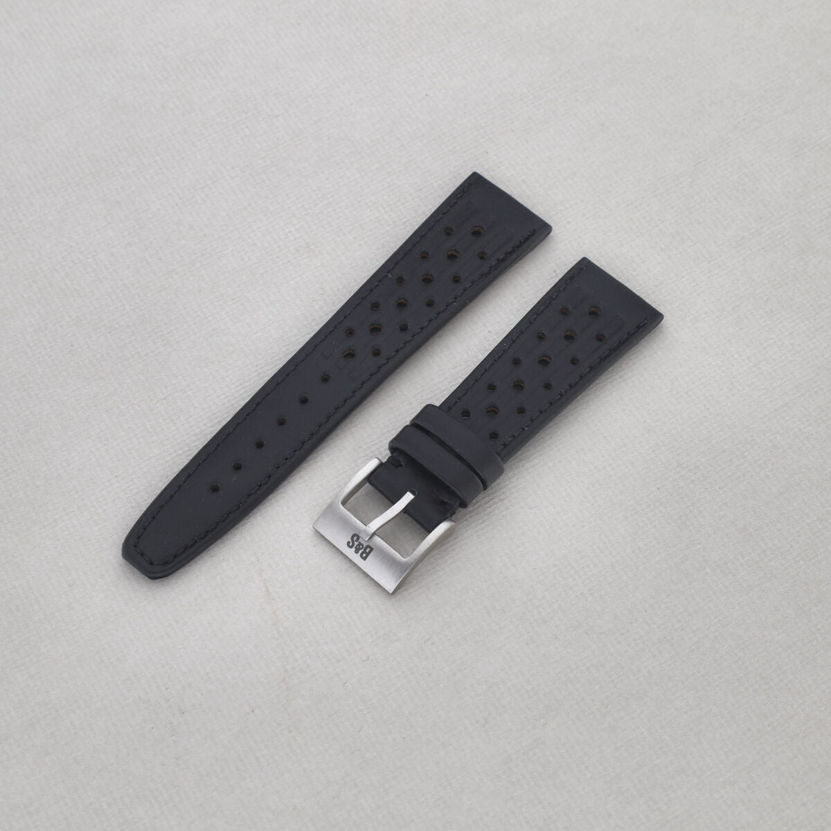 Sample Sale - Racing Black Speedy Leather Watch Strap - 20mm - Short