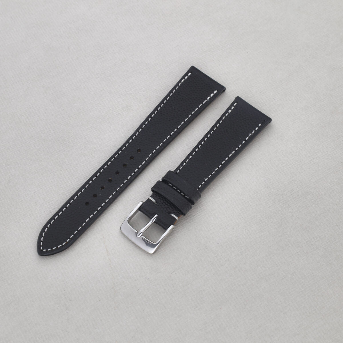 Sample Sale - Black Pebbled Leather Watch Strap - 20mm