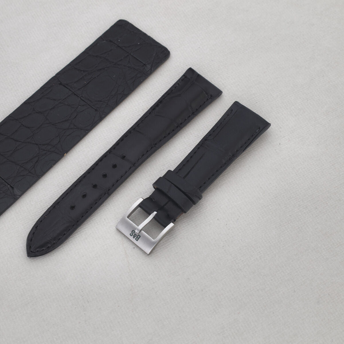 Sample Sale - Newman Black Croco Leather Watch Strap - 20mm