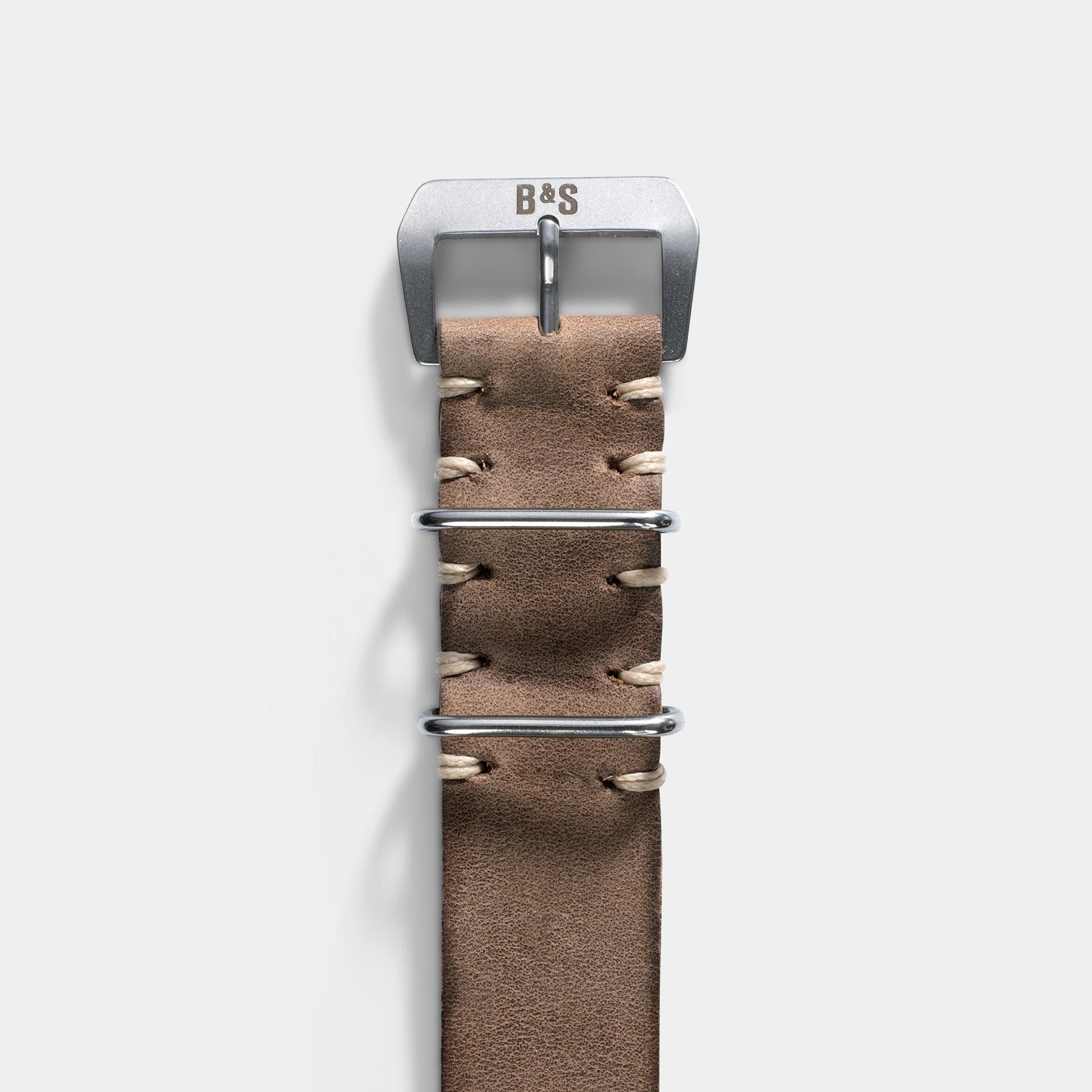 Smoke Grey Single Pass Leather Watch Strap