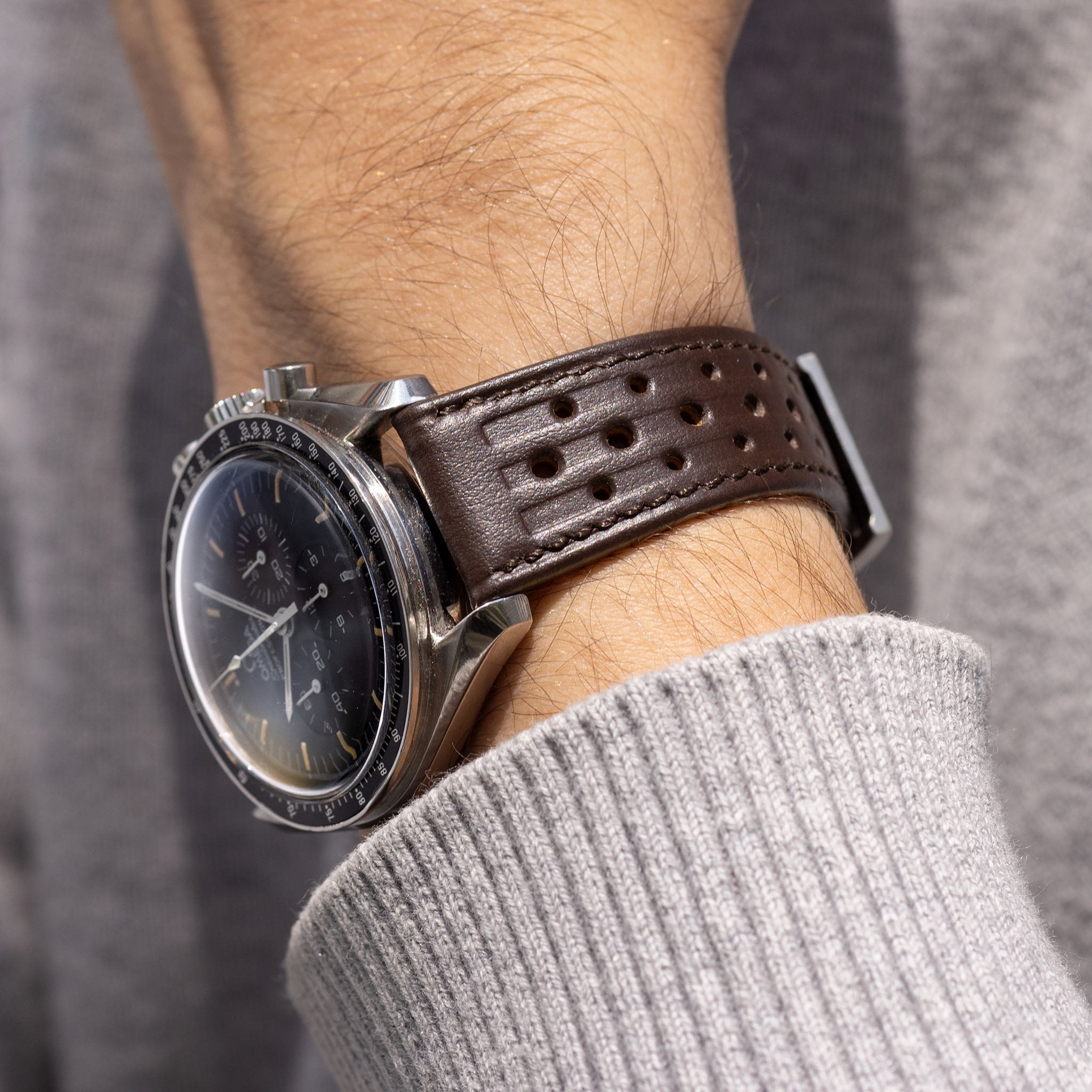 Strap for Omega Speedmaster Professional - Racing Dark Brown Speedy Le