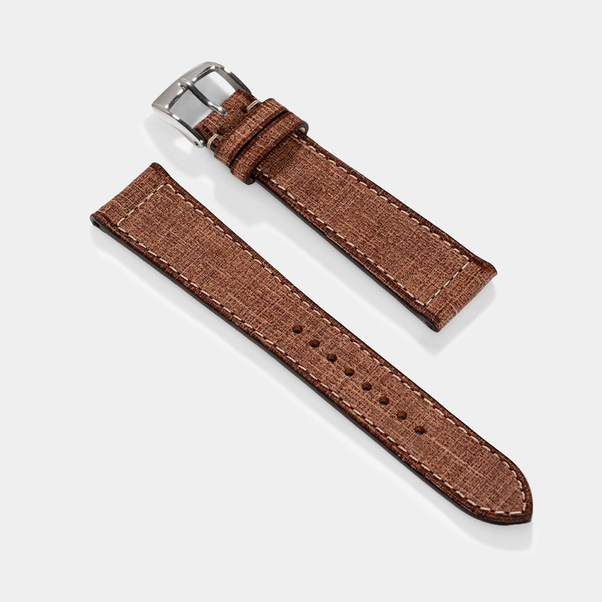 Strap for IWC Portofino - Linen Boxed Leather Deep Brown