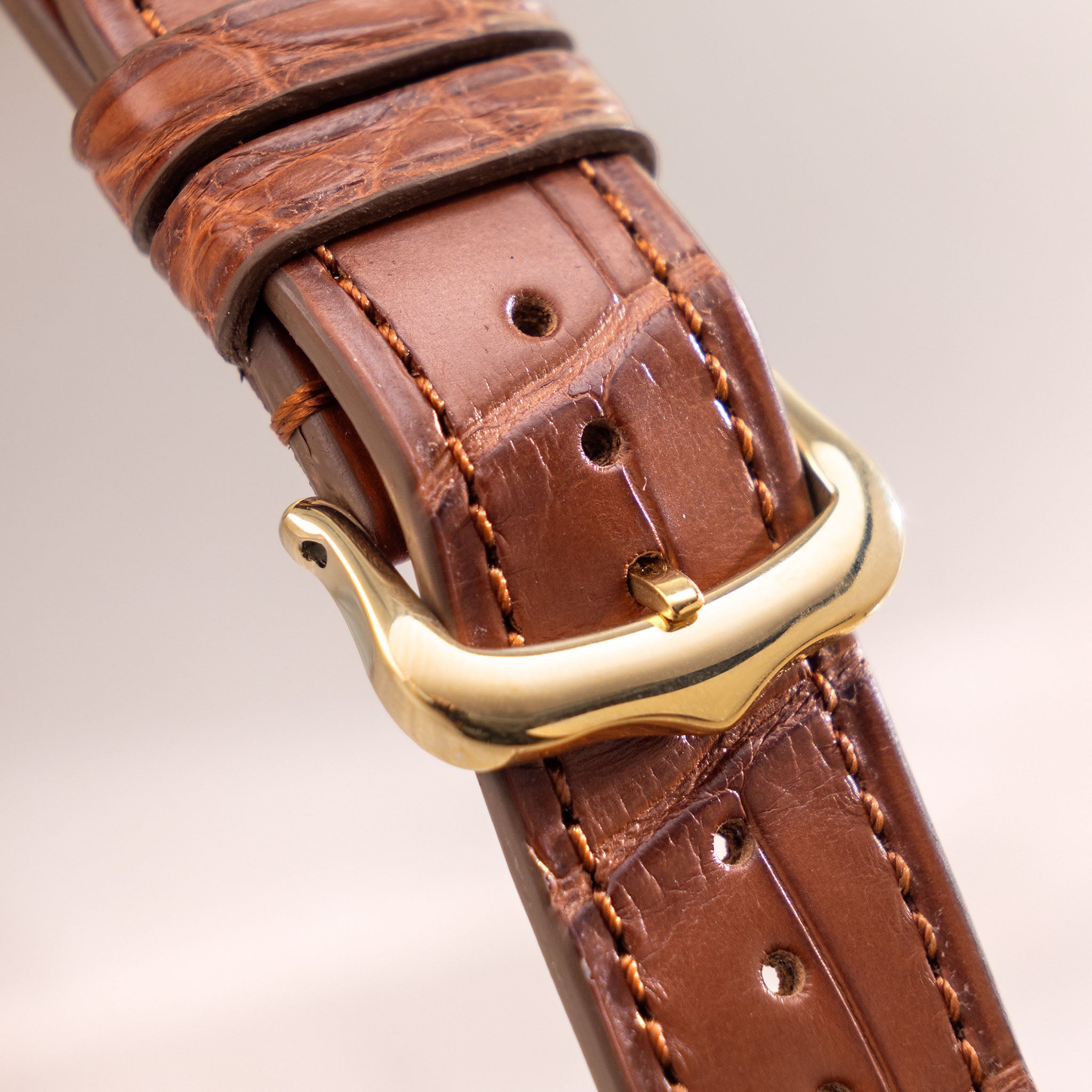 Cartier レザーストラップ 　キャメル Strap for Cartier 17.5mm - The Cognac Alligator Full Cut