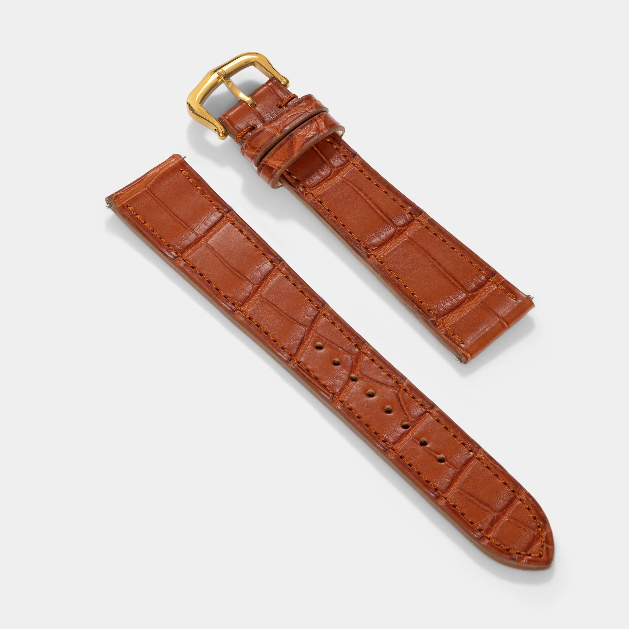 Strap for Cartier Tank Louis (2021-2024) - The Cognac Alligator Full Cut