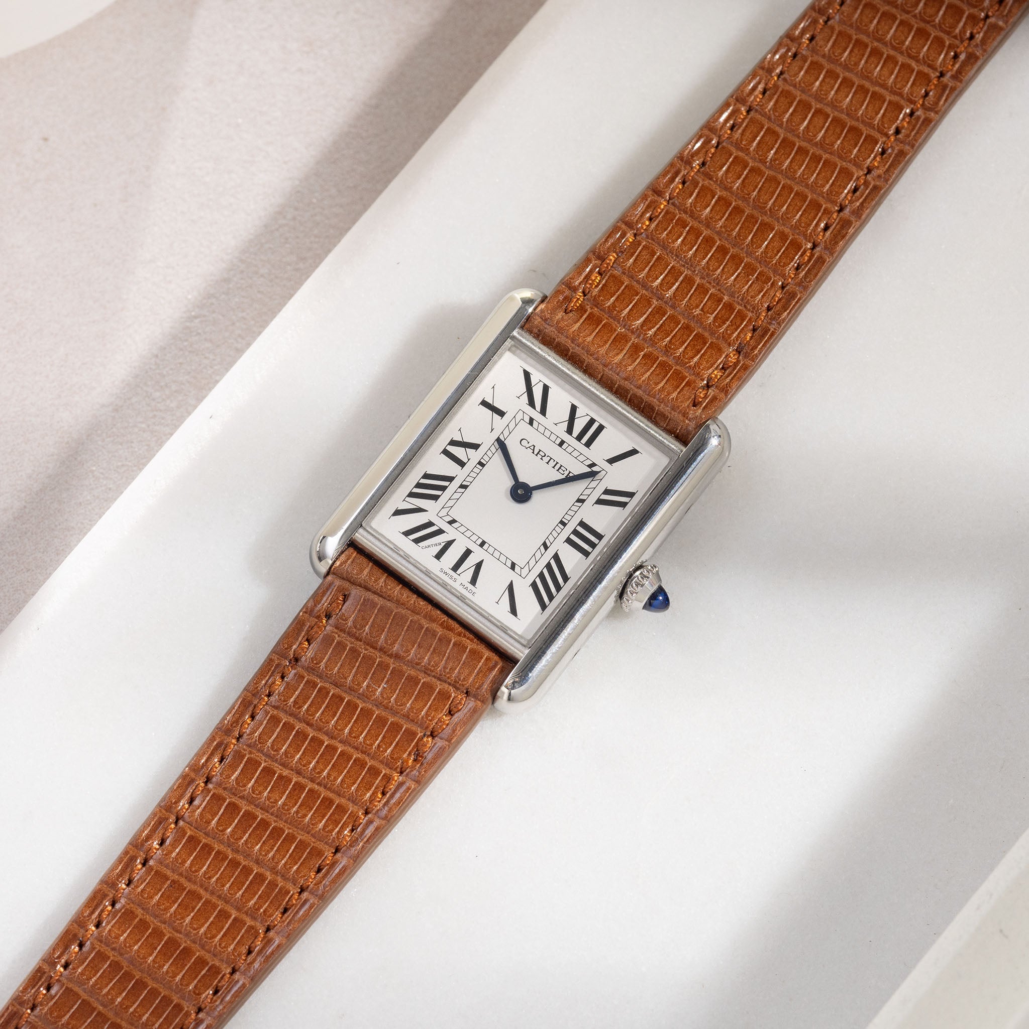 Strap for Cartier Tank Must (2021-2024) - The Cognac Brown Lizard