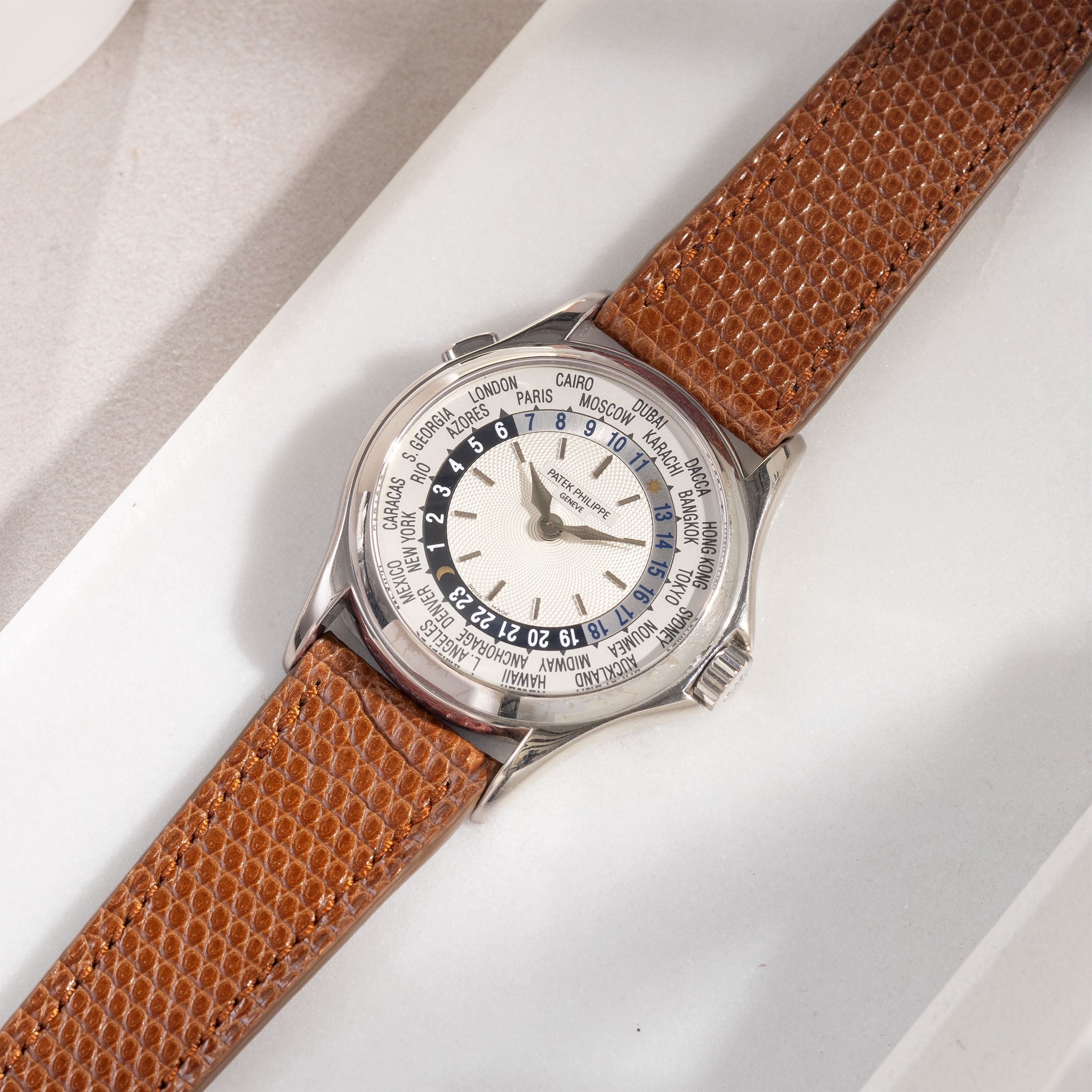 Cognac Brown Lizard Leather Watch Strap