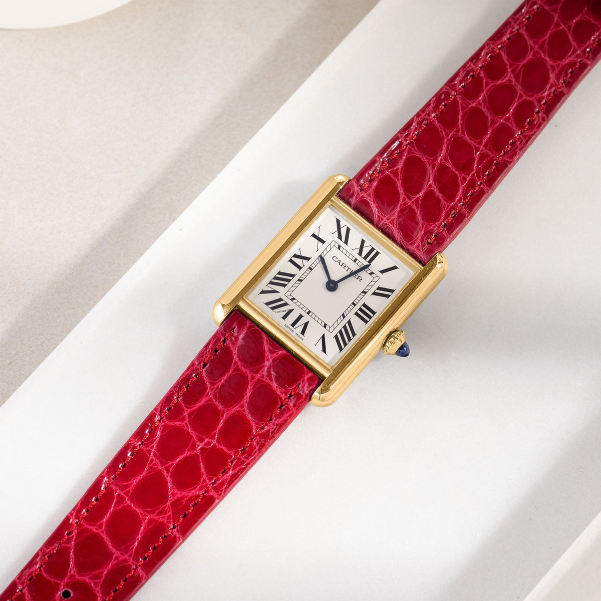 Strap for Cartier Tank Louis (2021-today) - Red Alligator display picture 3