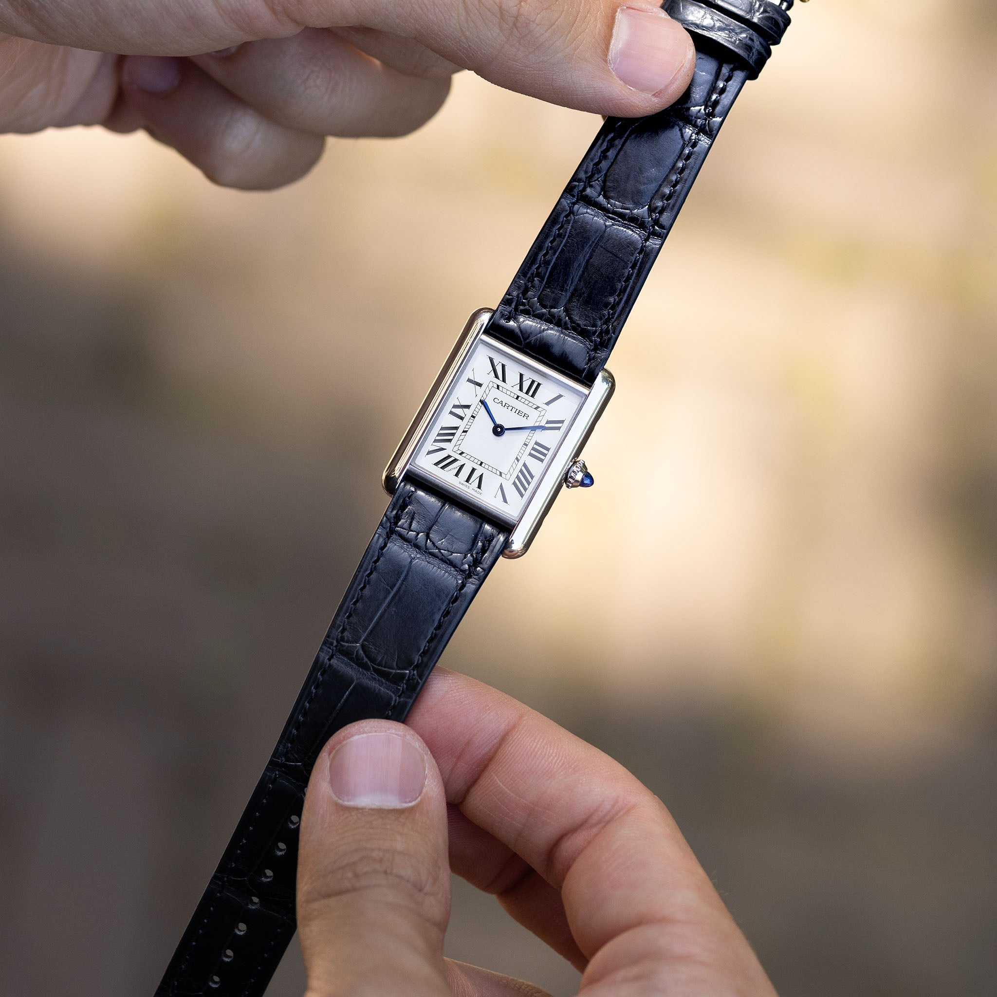 Premium Alligator Fullcut Black Watch Strap