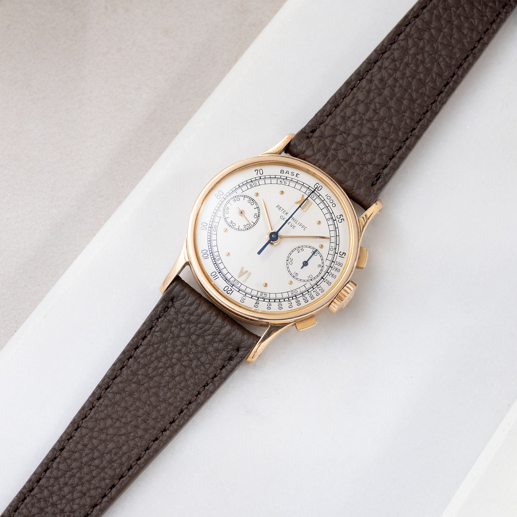 Strap for Patek Philippe 130 / 533 Chronograph - Dark Brown Grana Leather Strap