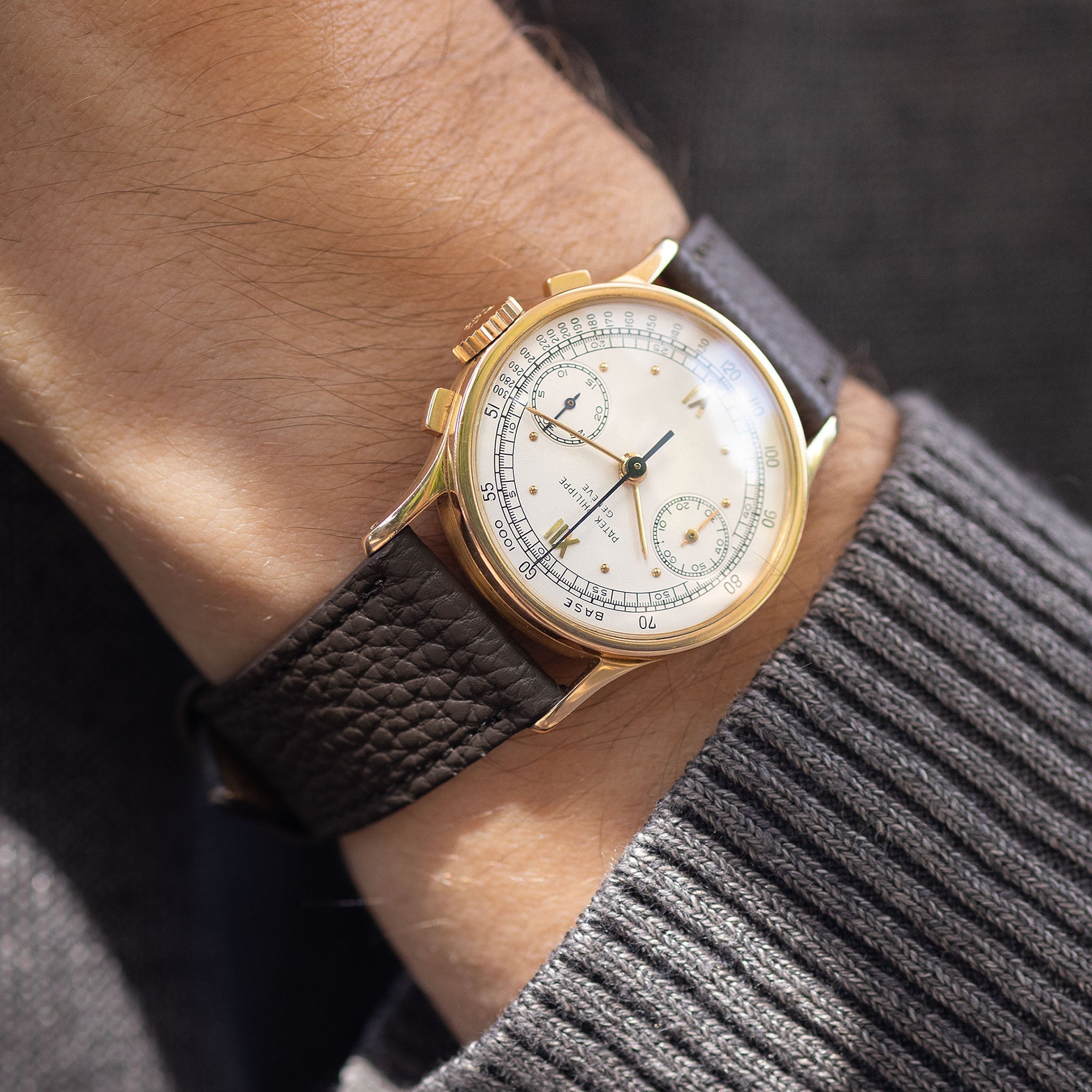 Strap for Patek Philippe 130 / 533 Chronograph - Dark Brown Grana Leather Strap