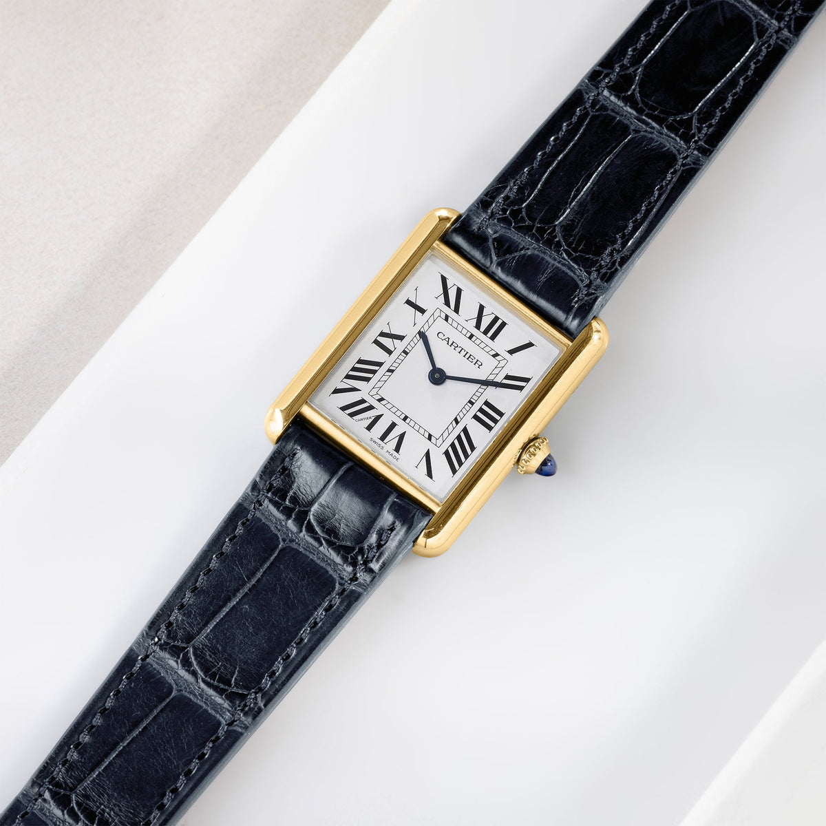 Strap for Cartier Tank Louis (2021 - Today) - Premium Dark Blue Alligator
