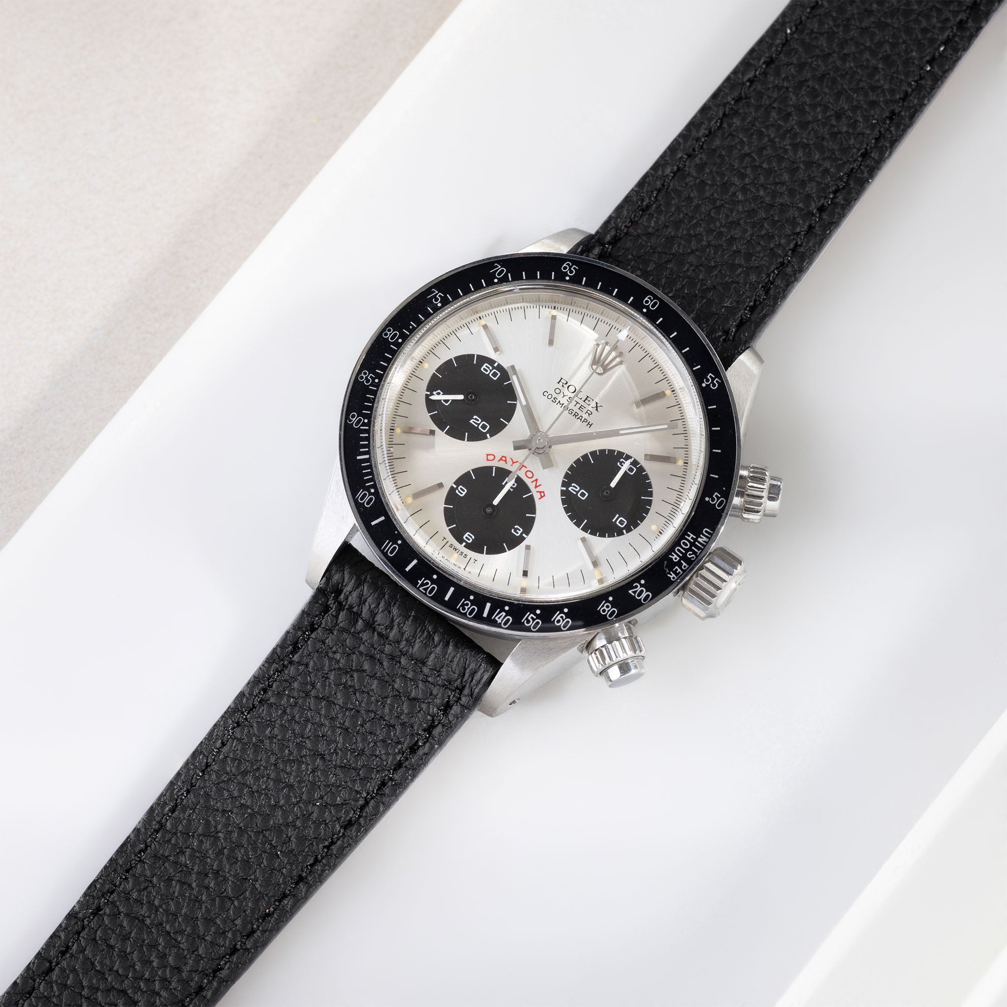 Grana Noir Tonal Watch Strap On Rolex 6263  Daytona
