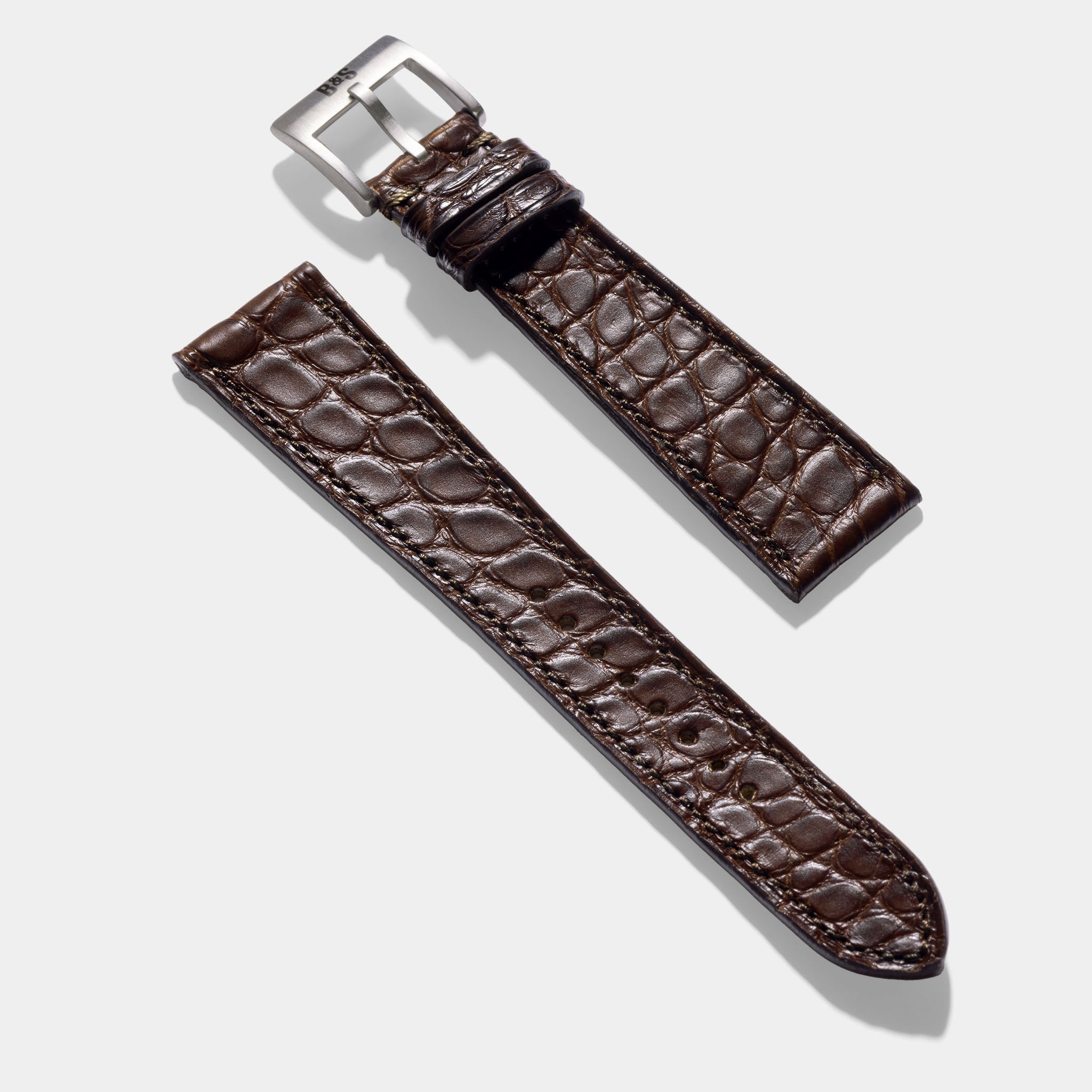 Deep Dark Brown Alligator Watch Strap