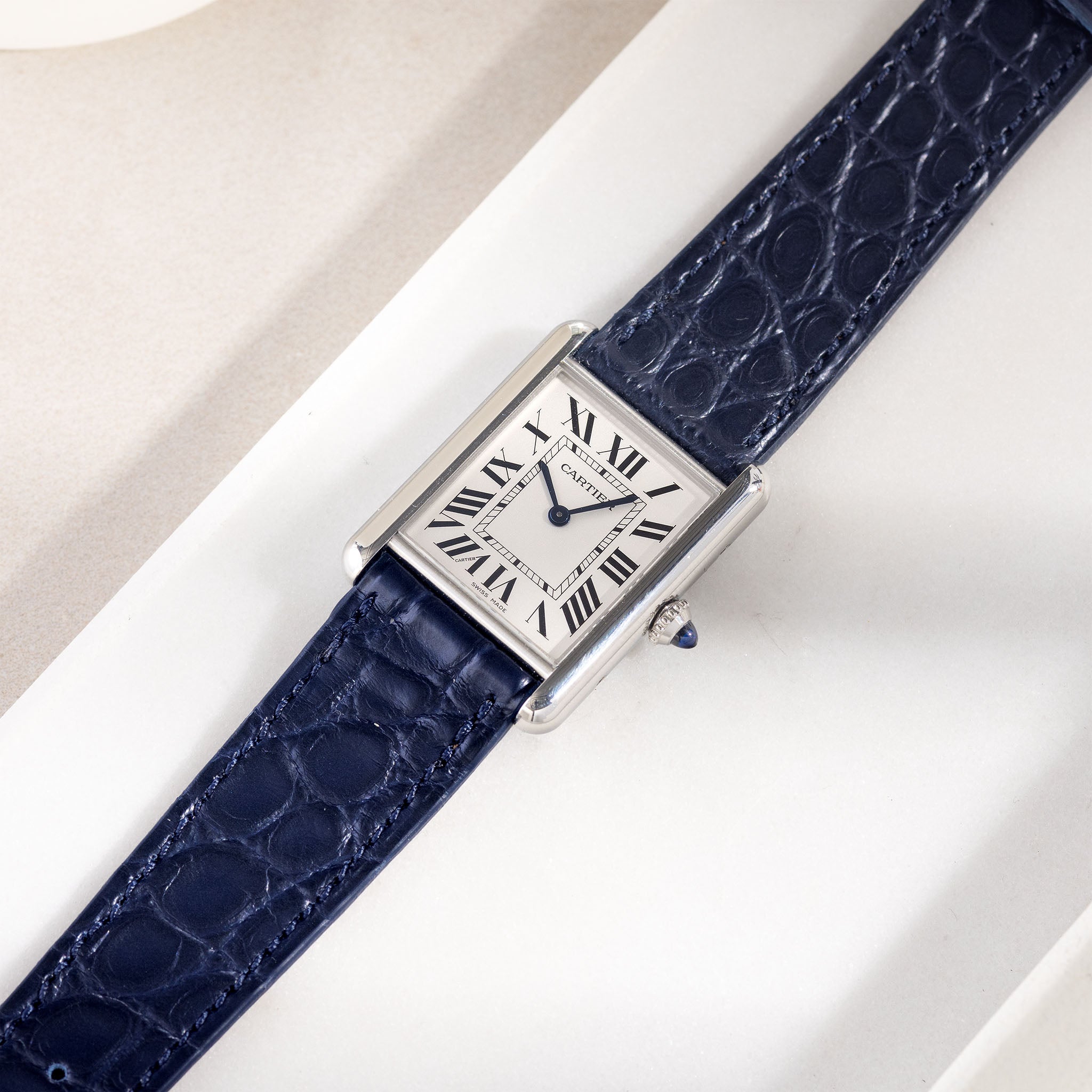 Strap for Cartier Tank Must (2021-2024) - The Cognac Alligator Full Cu