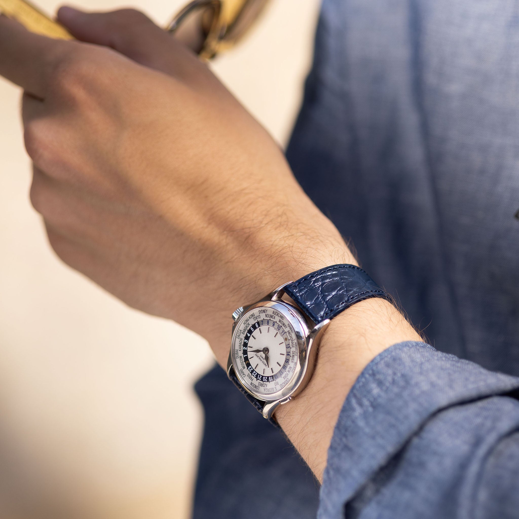 Blue Alligator Leather Watch Strap