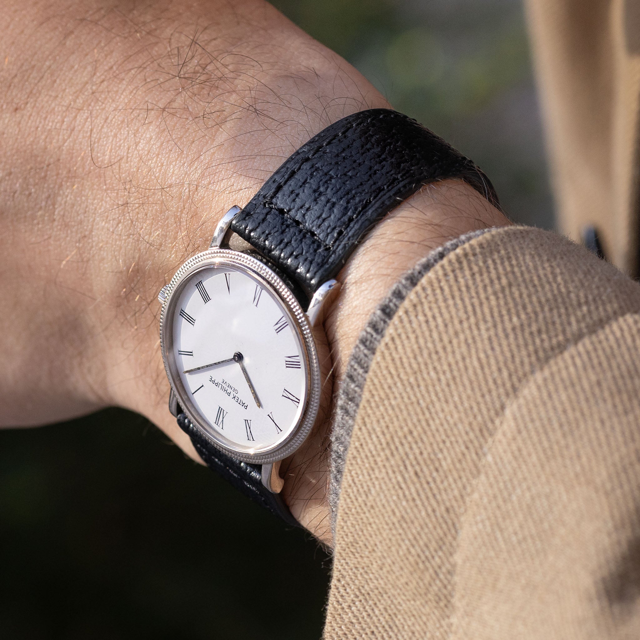 Black Boxed Pigskin Watch Strap – Classic Dress