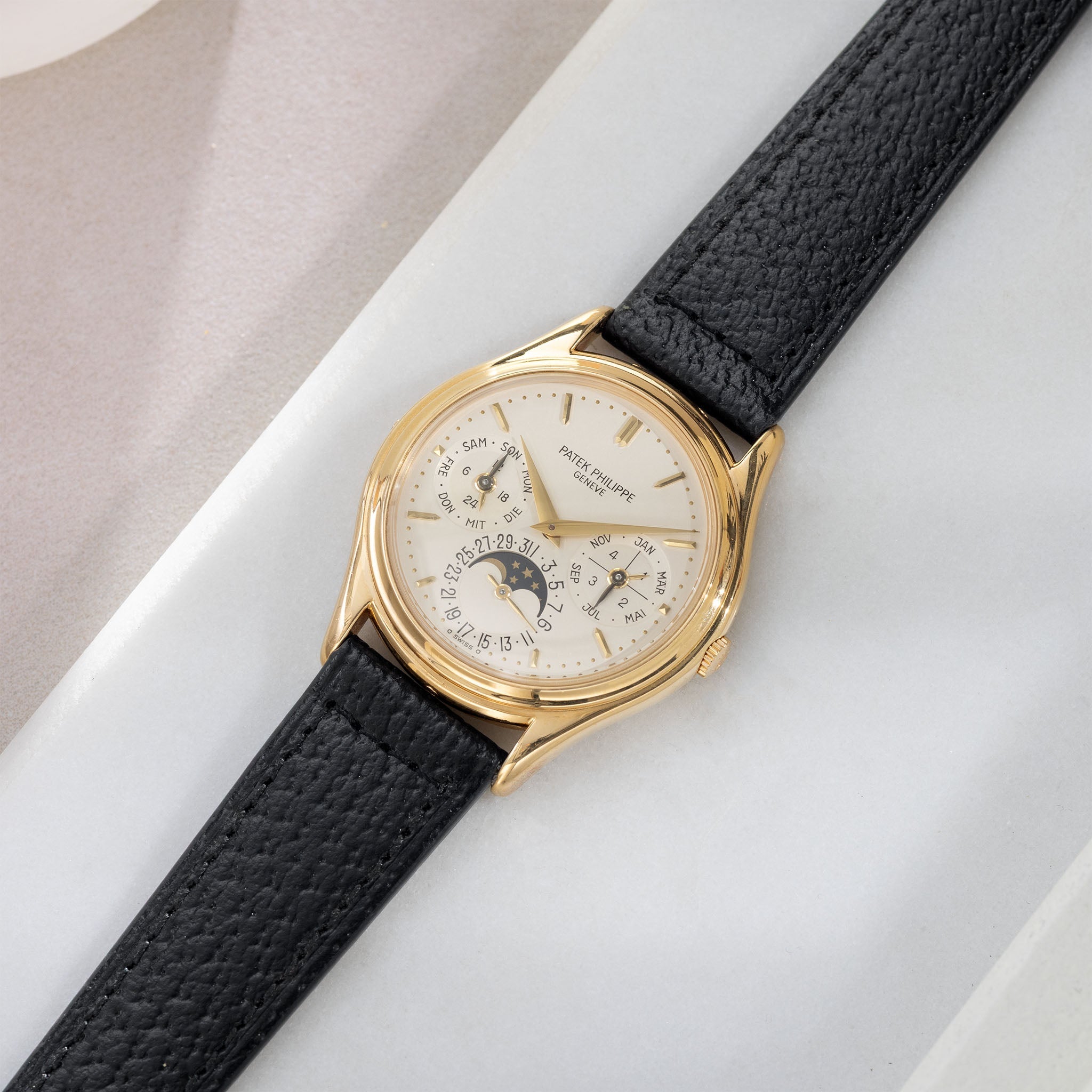 Black Boxed Pigskin Watch Strap – Classic Dress