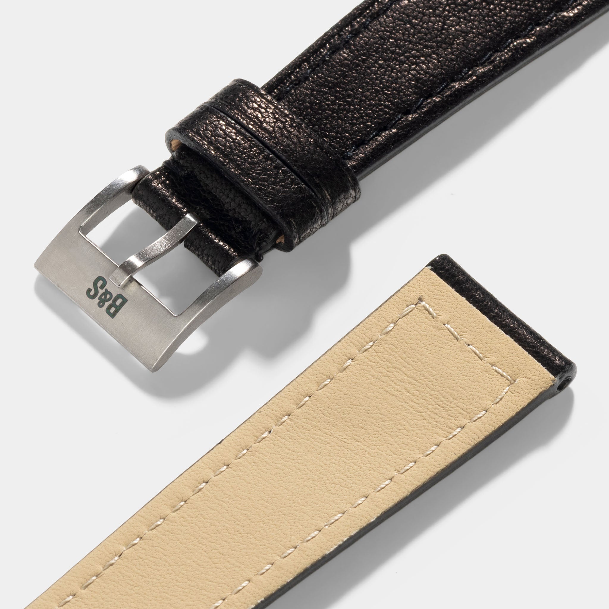 Black Boxed Calfskin Watch Strap - Classic Dress