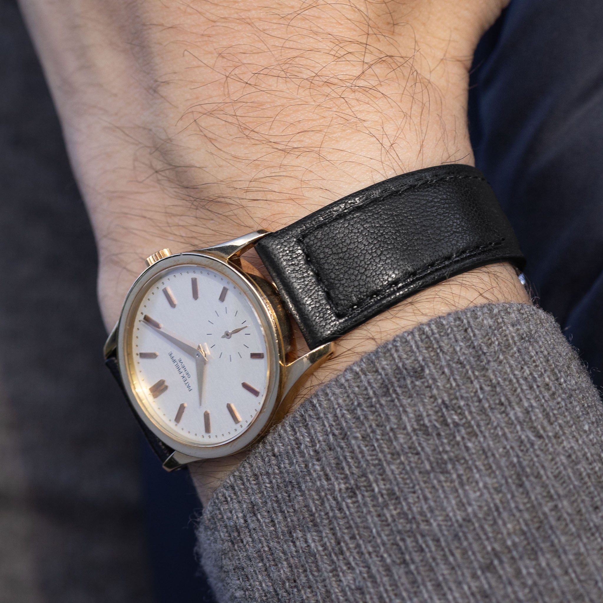 Black Boxed Calfskin Watch Strap - Classic Dress