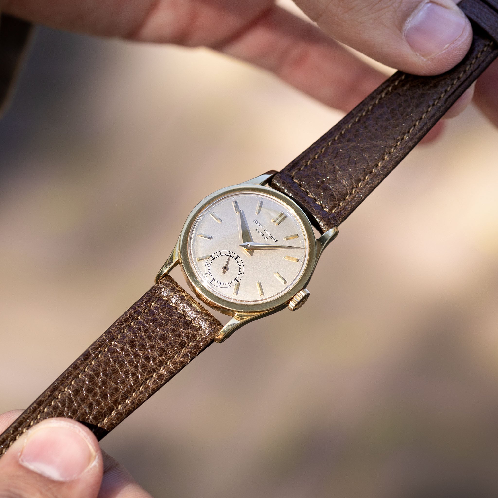 Soft Walnut Brown Boxed Calfskin Watch Strap - Classic Dress