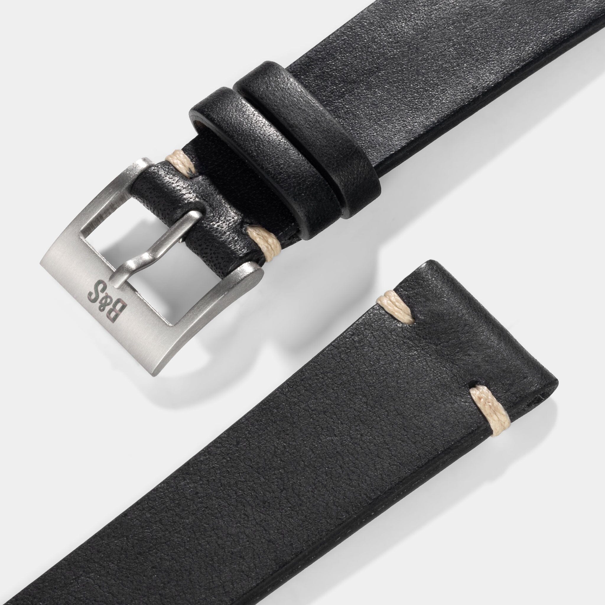 Mens black clearance leather watch strap