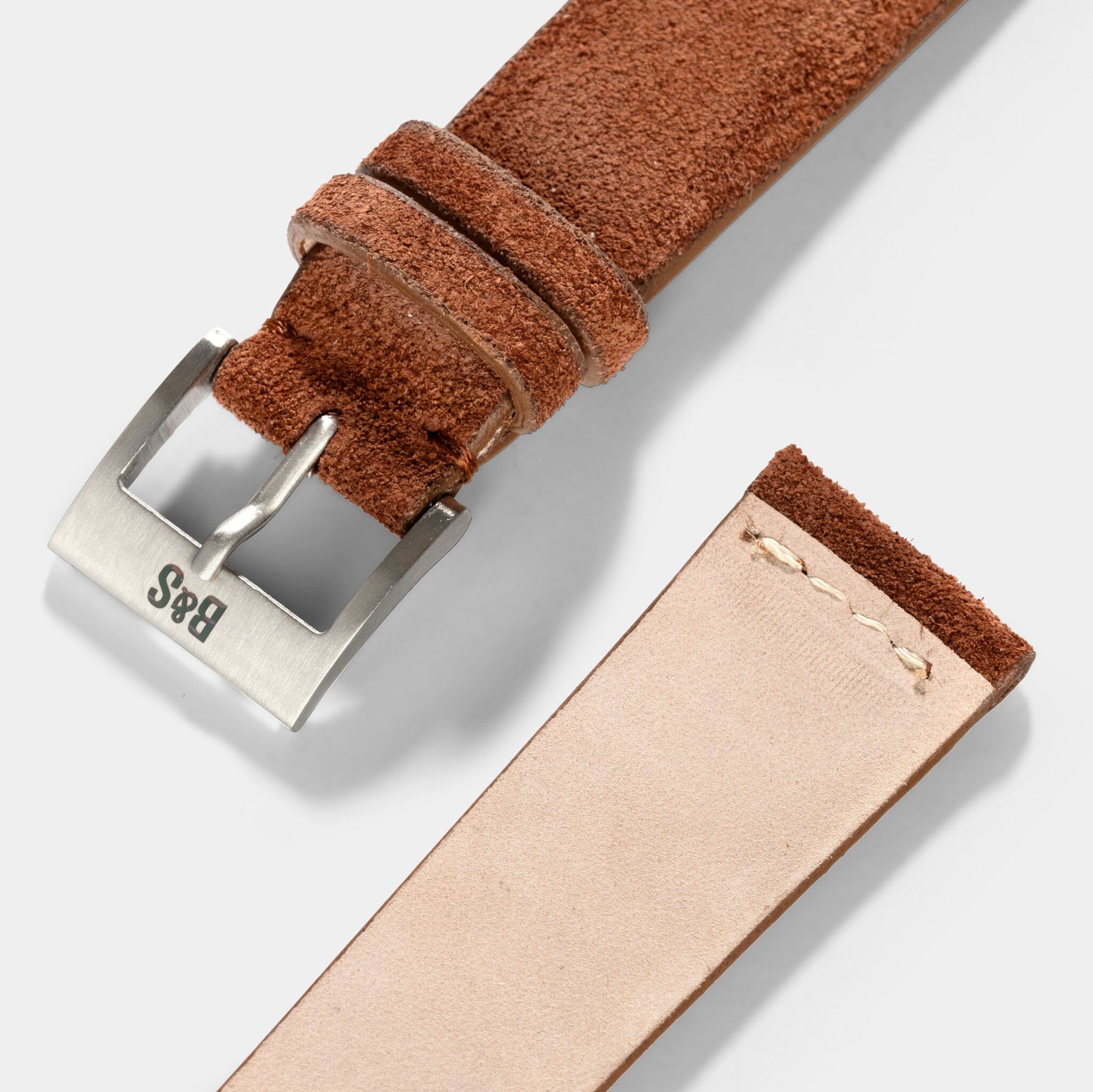 Cognac Brown Silky Suede Leather Watch Strap